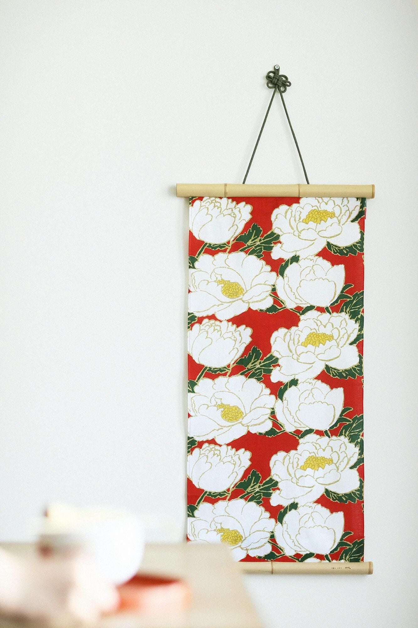 Ise-Baumwolltextil Tenugui/Pfingstrosenblüten