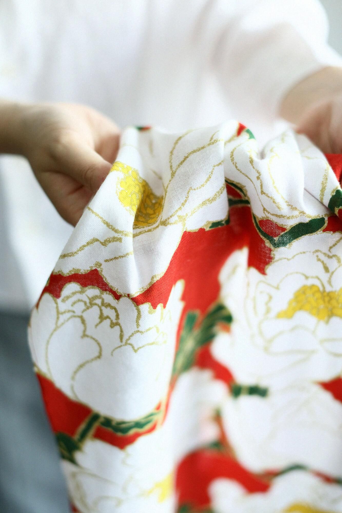 Ise-Baumwolltextil Tenugui/Pfingstrosenblüten