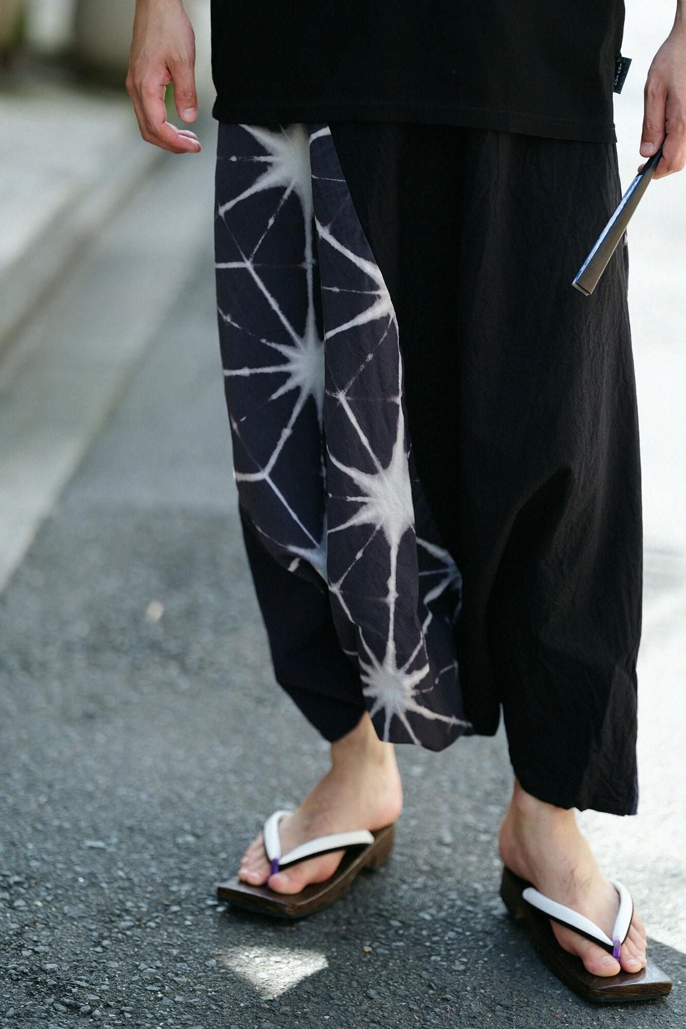 田端紮染 伊勢木棉 20/20 麻混紡 富士(飛鼠褲)雪花麻葉