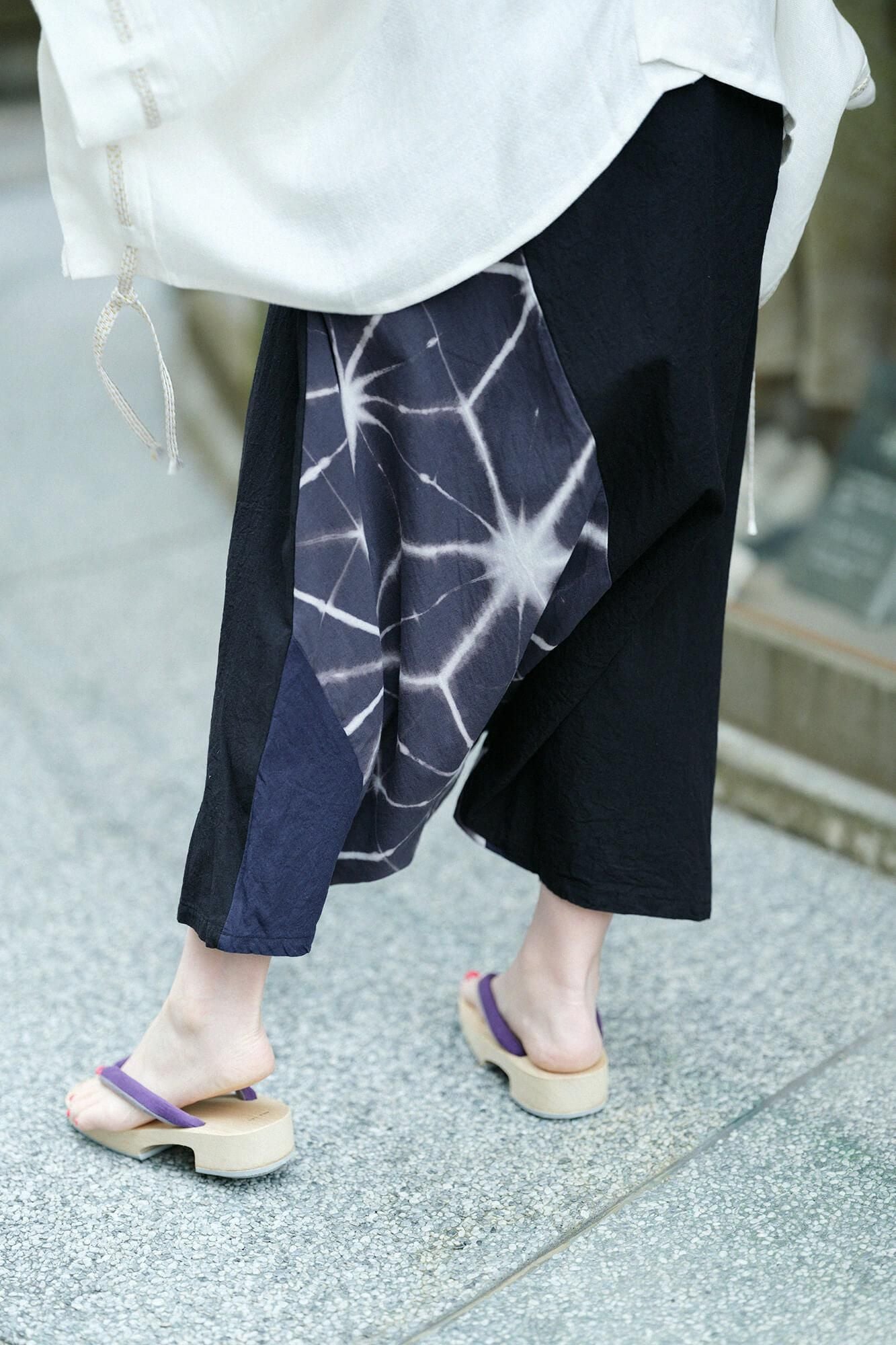 田端紮染 伊勢木棉 20/20 麻混紡 富士(飛鼠褲)雪花麻葉