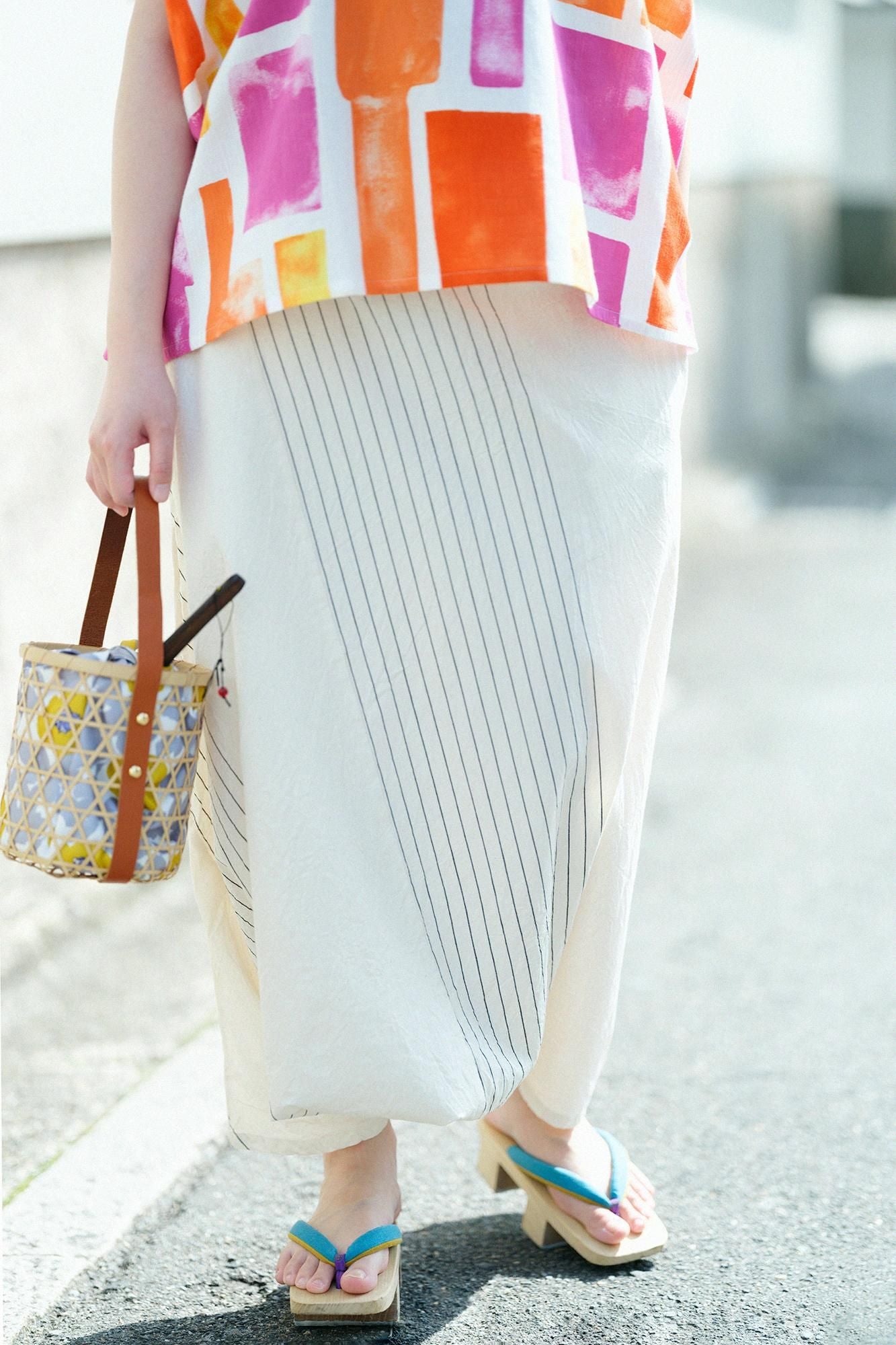 Isemomen Cotton 20/20 Fuji Pants 2.0/ Half Striped Raw White