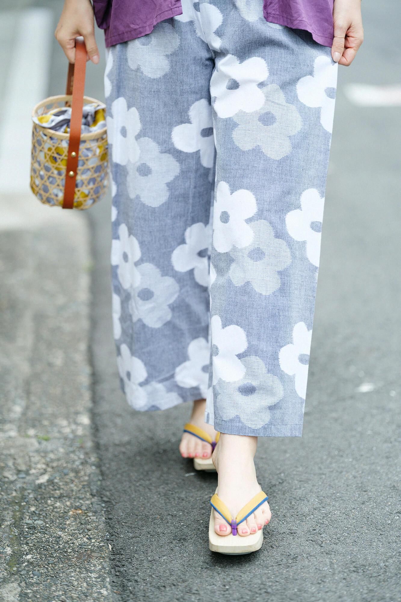 Kurume Kasuri obi Monpe/Hanagasane Mokuhai(Mokuhai)2