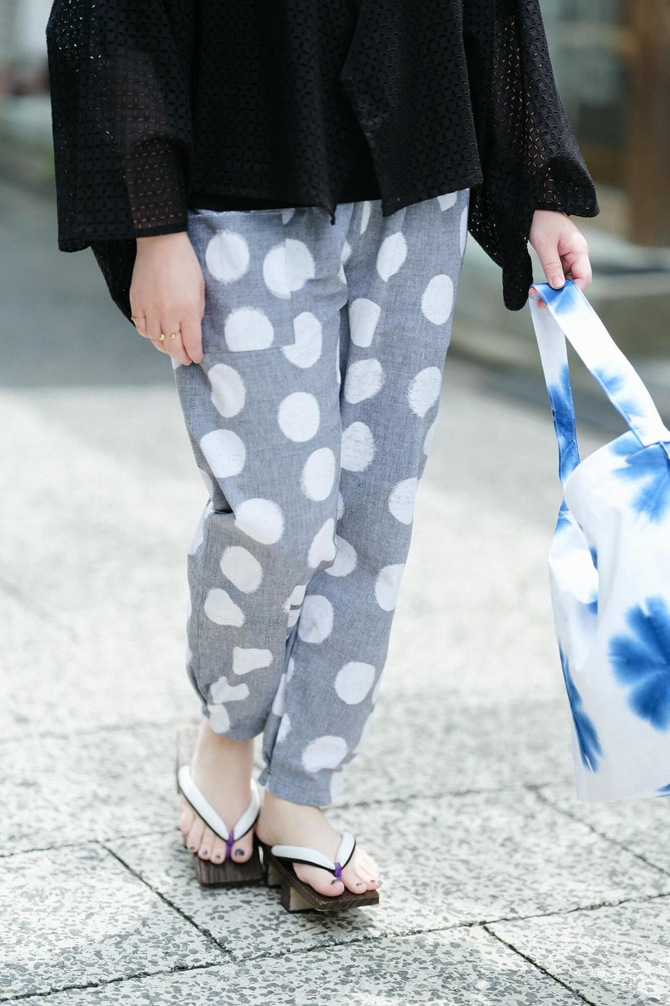 kurume kasuri折叠monpe/suigyoku mokuhai(Mokuhai)