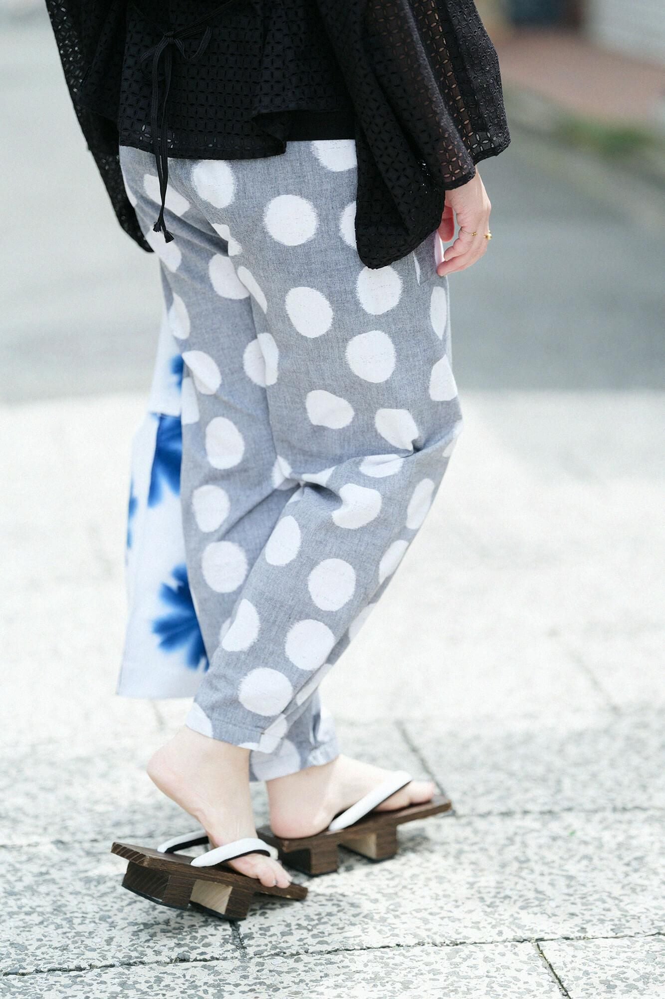 kurume kasuri折叠monpe/suigyoku mokuhai(Mokuhai)