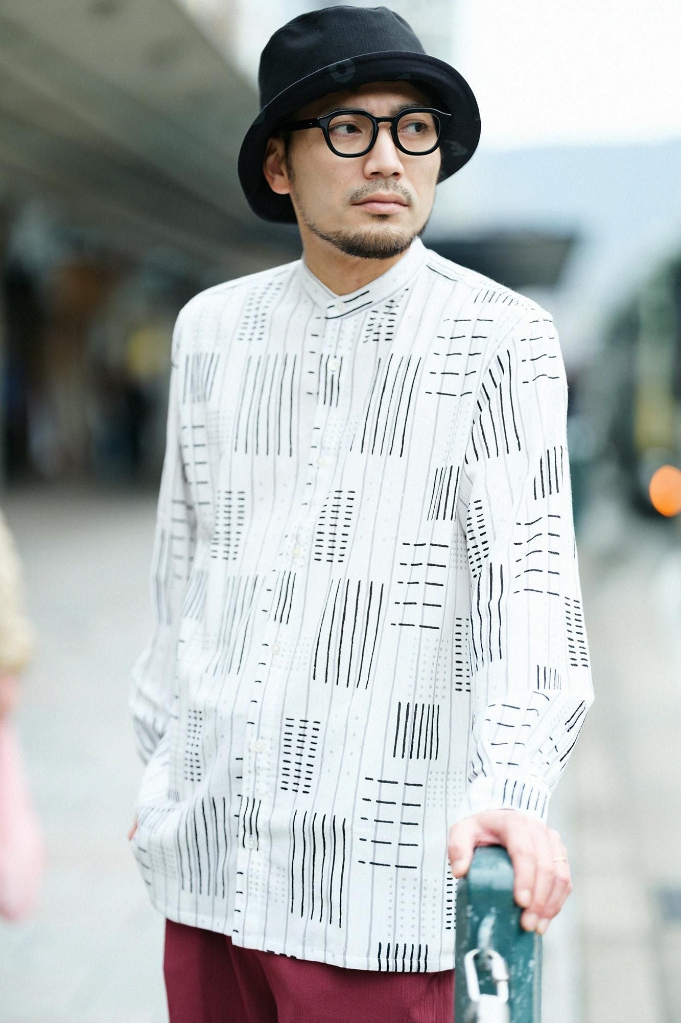 Takashima Chiku 20/20支架领子衬衫SP/GAPS和条纹