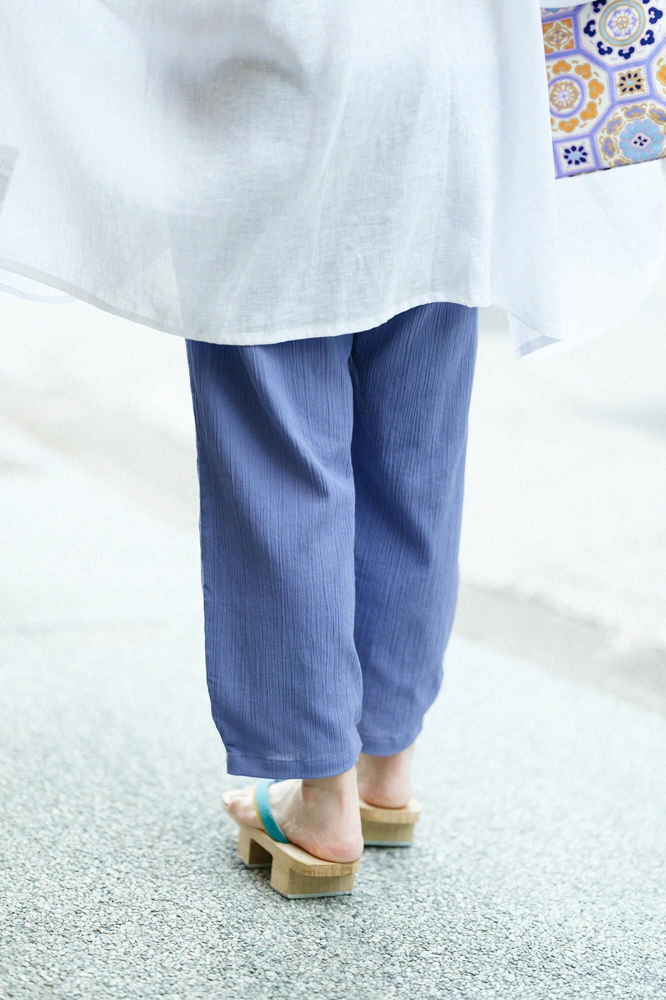 高島縮棉 20/20 工人褲/淺紫色