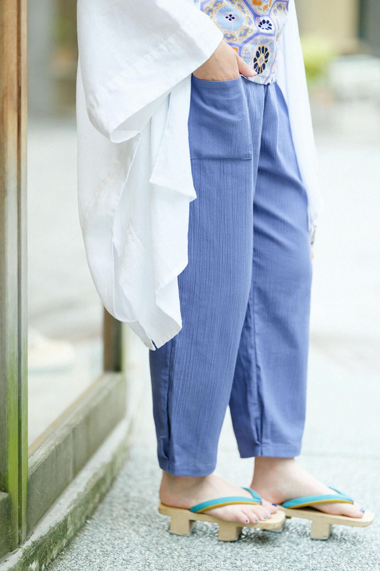 高島縮棉 20/20 工人褲/淺紫色