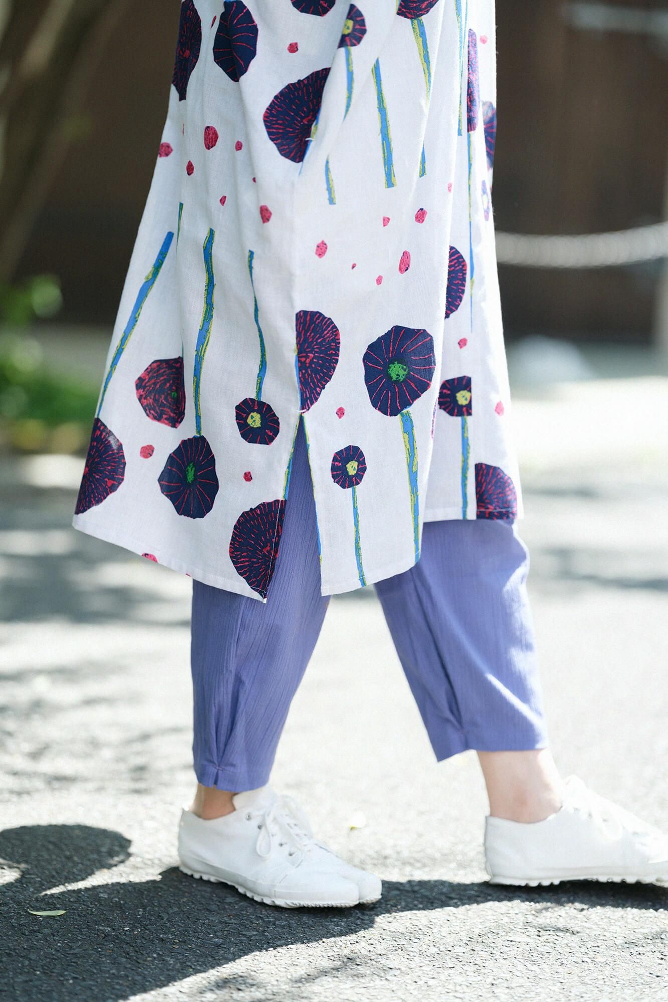 高島縮棉 20/20 工人褲/淺紫色