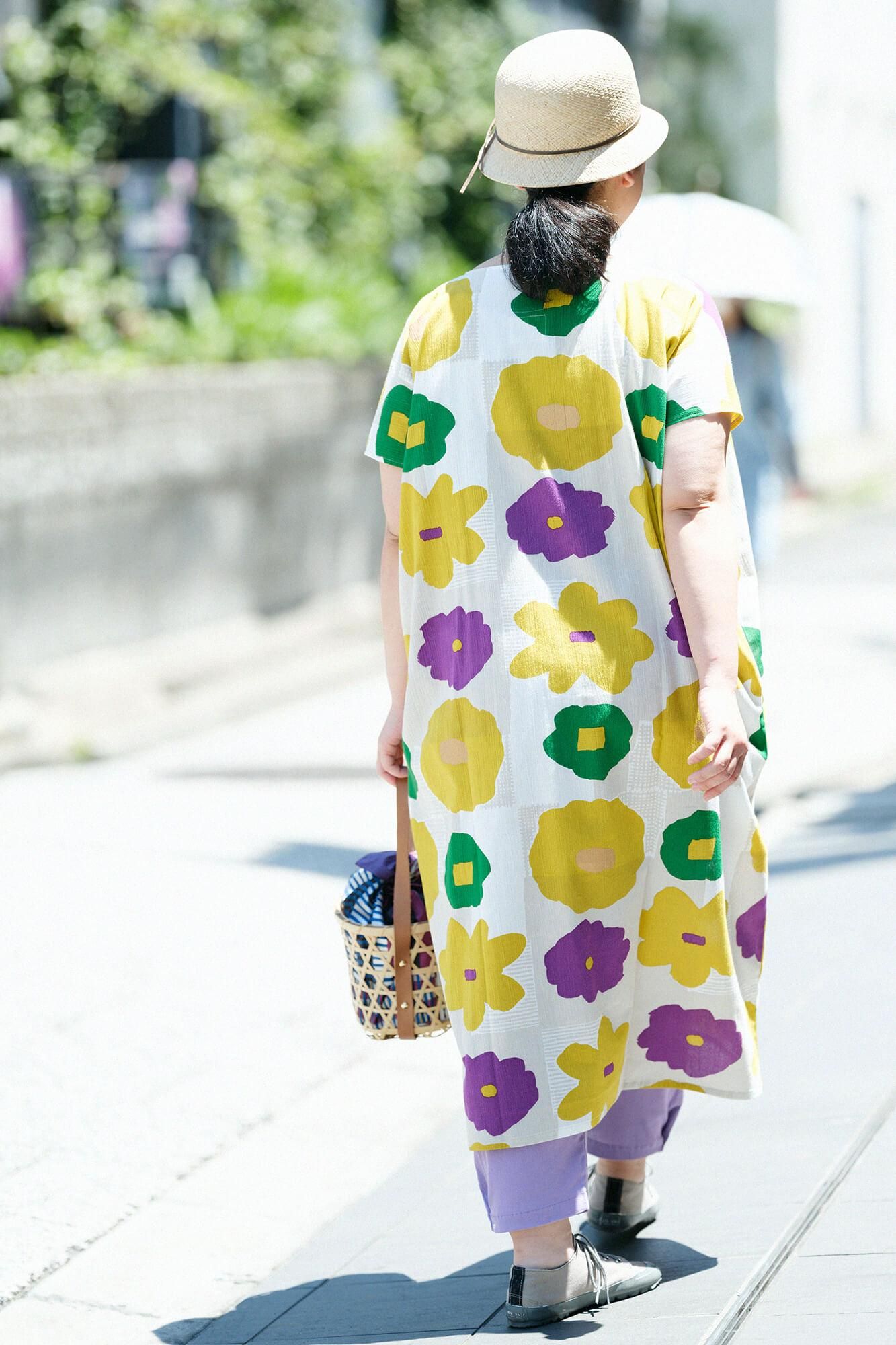 高島縮棉 20/20 長方形洋裝/壓花