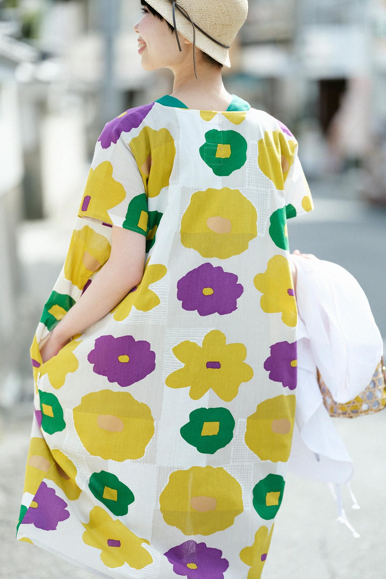 高島縮棉 20/20 長方形洋裝/壓花