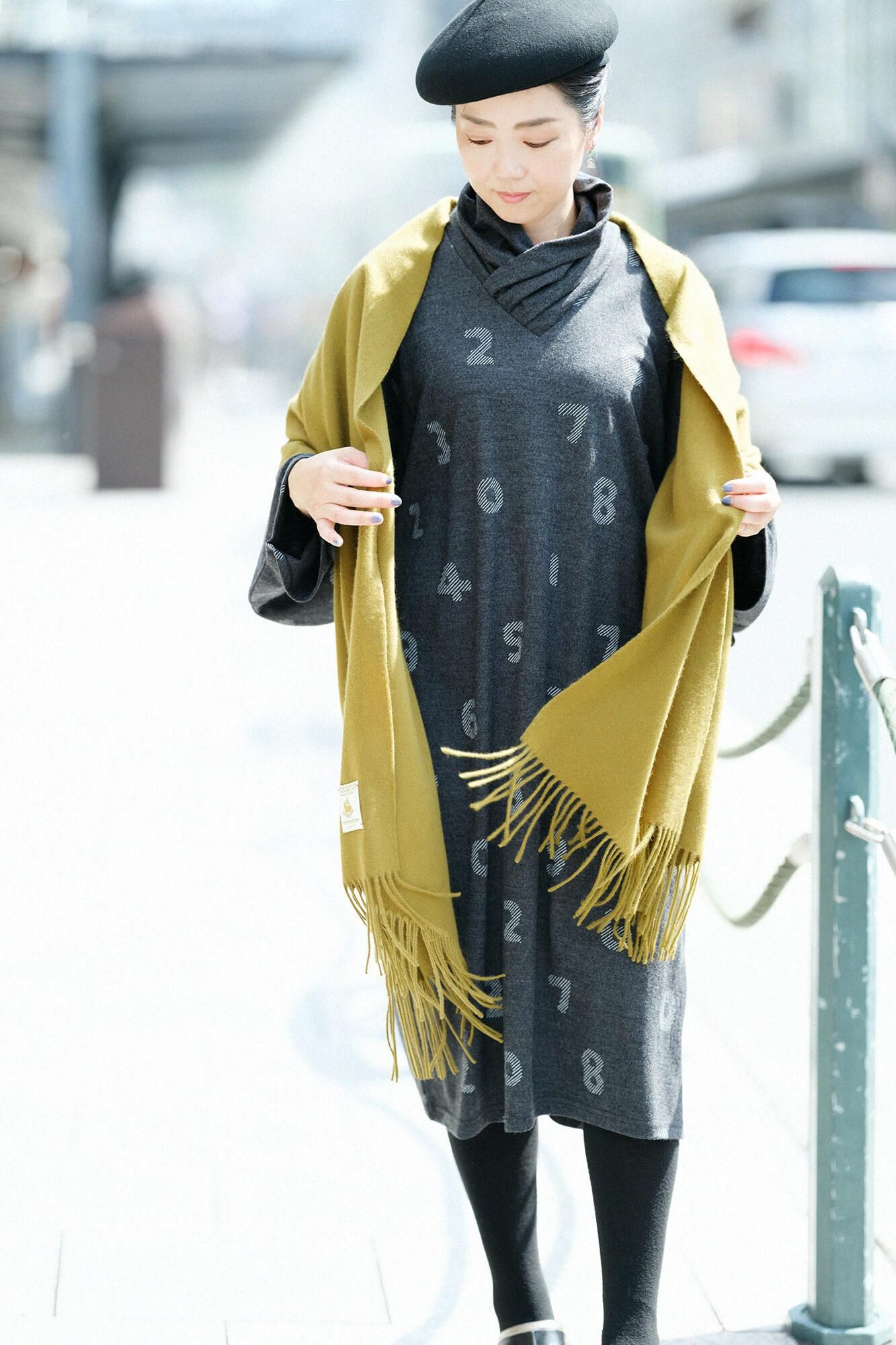 Babycash(R)羊絨 薄圍巾/鶯綠色