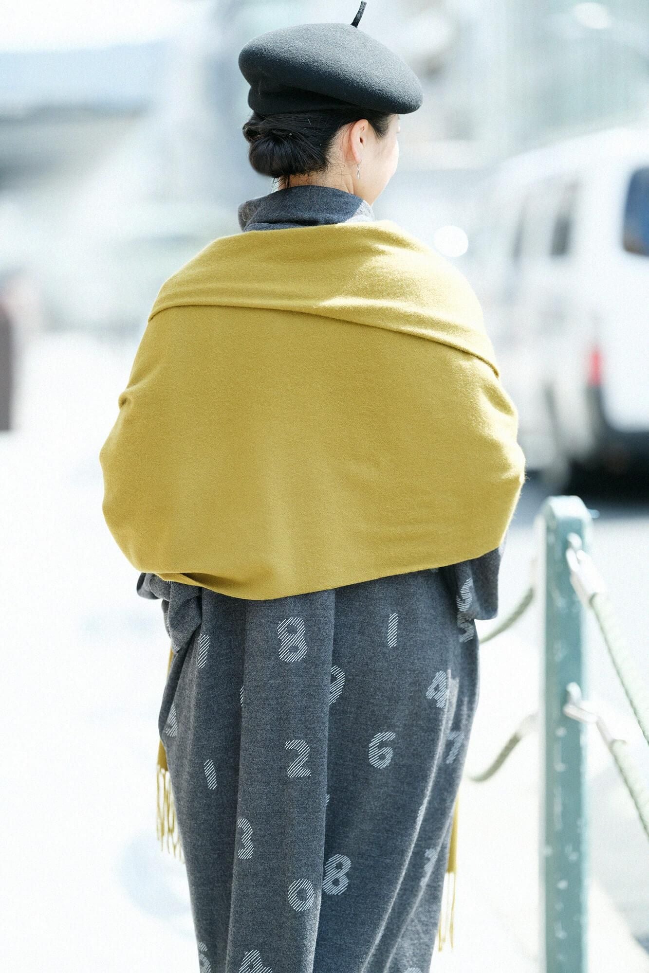 Babycash(R)羊絨 薄圍巾/鶯綠色