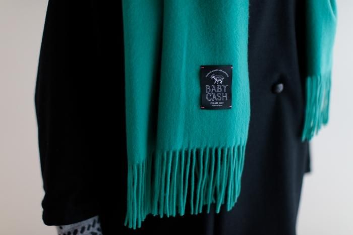 Baby Cash (R) Long Muffler / Peacock Green 