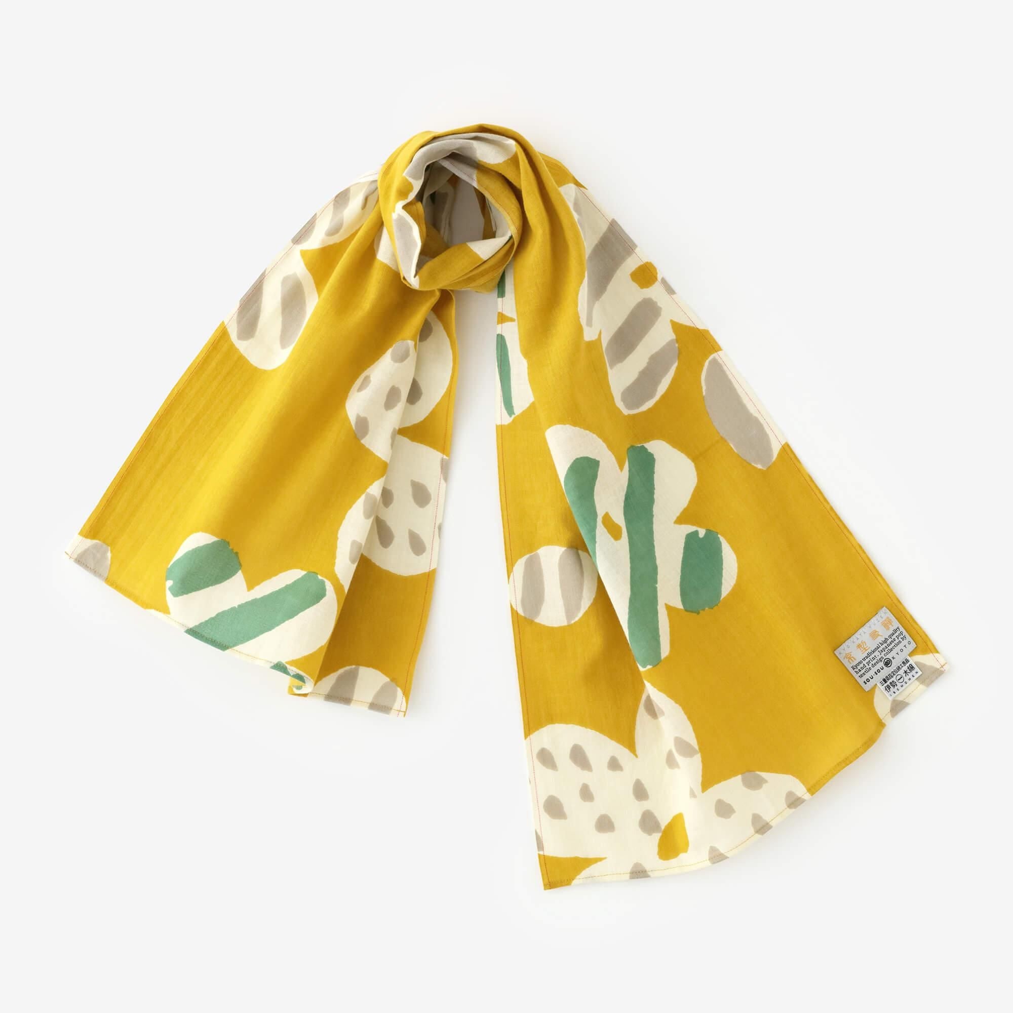 Isemomen Cotton Short Scarf / Burst Dark Gardenia