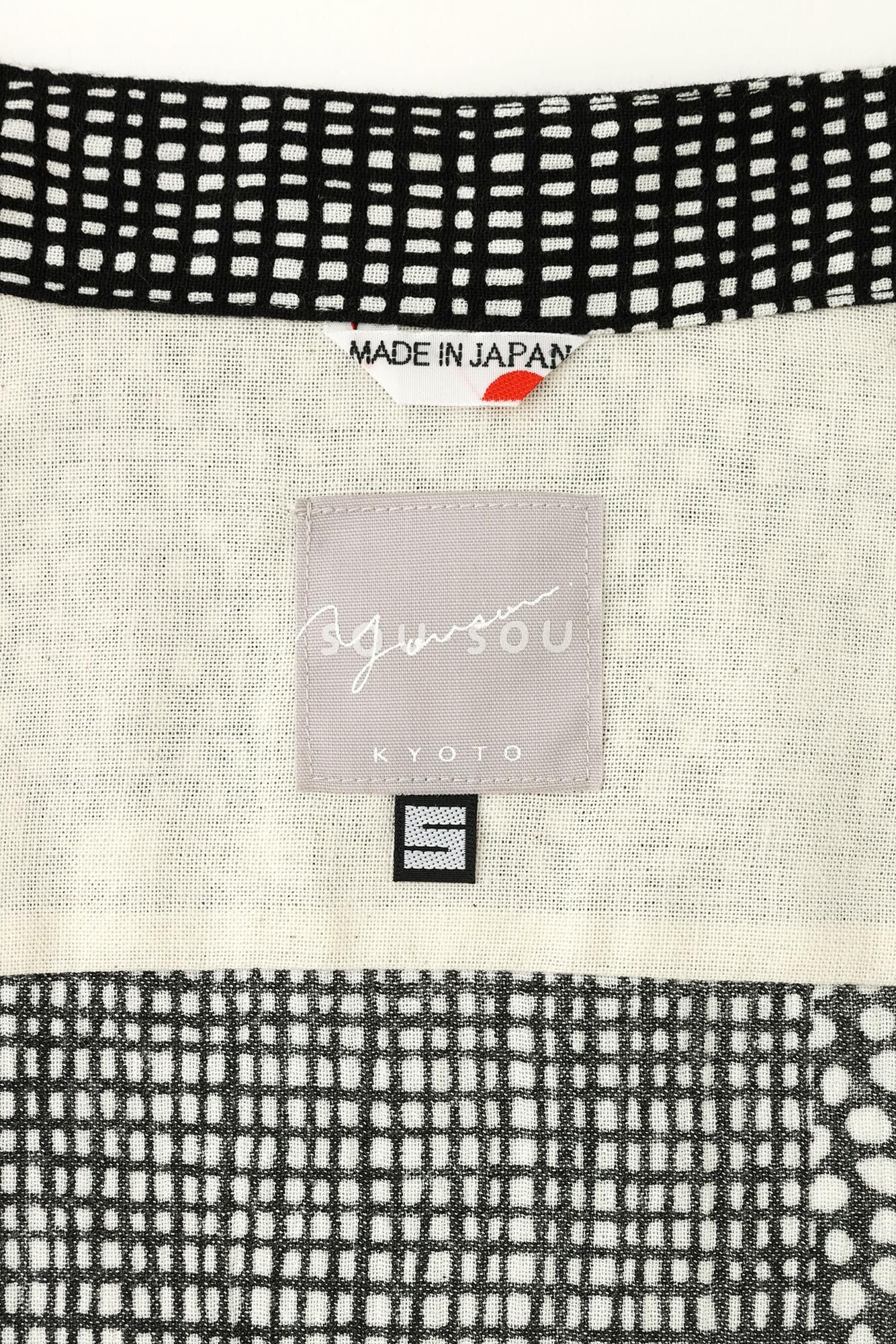 takashima chiku 20/20支架领子短袖衬衫/倾斜(同一)黑色墨水