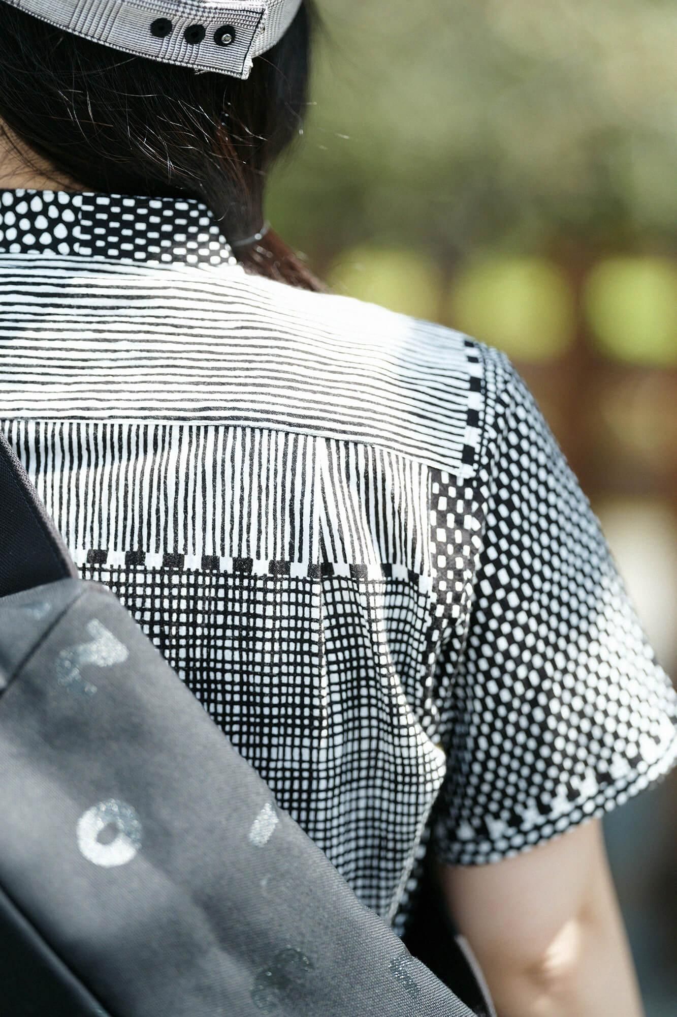 takashima chiku 20/20支架领子短袖衬衫/倾斜(同一)黑色墨水