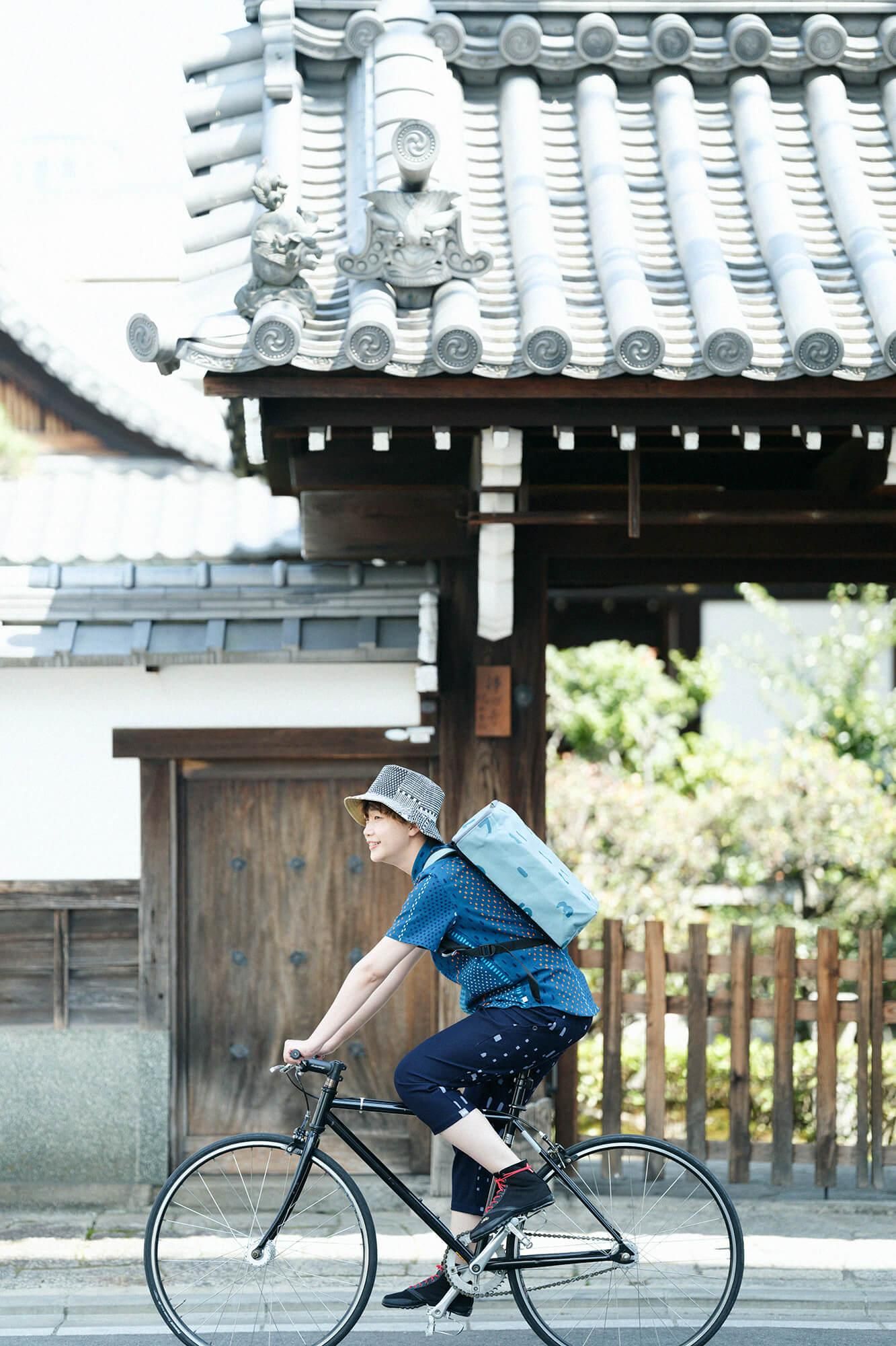 高島縮棉 20/20立領短袖襯衫/冰雹條紋