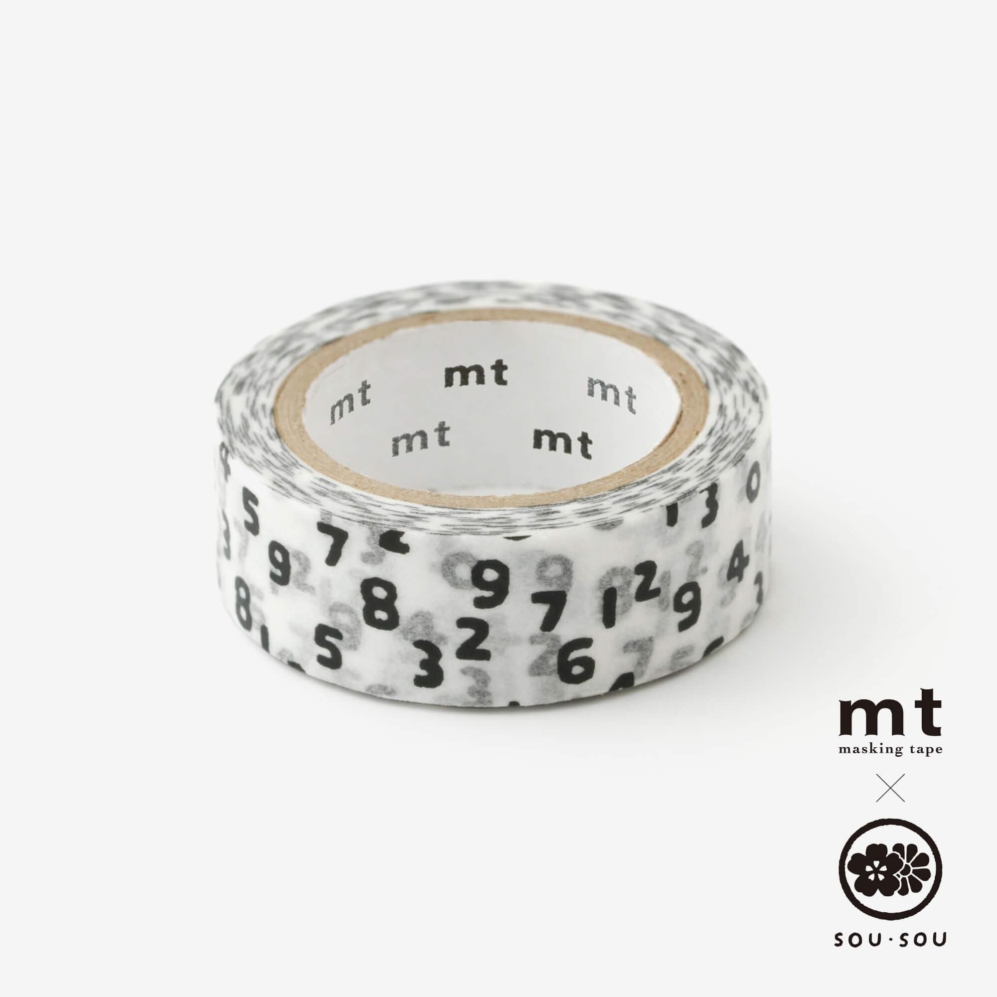SOU・SOU×mt圖案紋樣・紙膠帶/ SO-SU-U十數 昆白色【寬1.5cm】