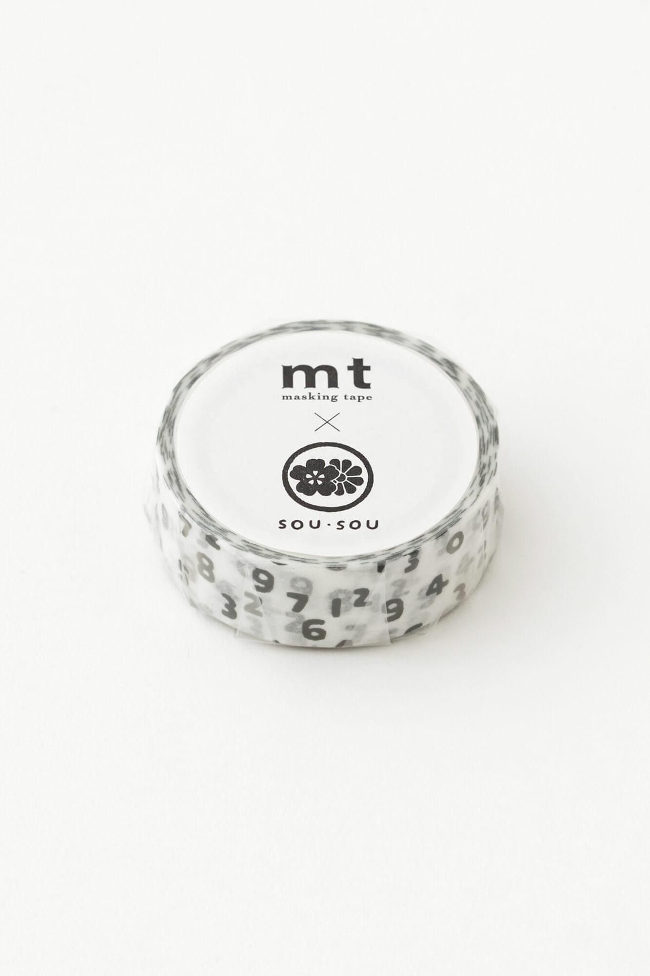 SOU・SOU×mt圖案紋樣・紙膠帶/ SO-SU-U十數 昆白色【寬1.5cm】