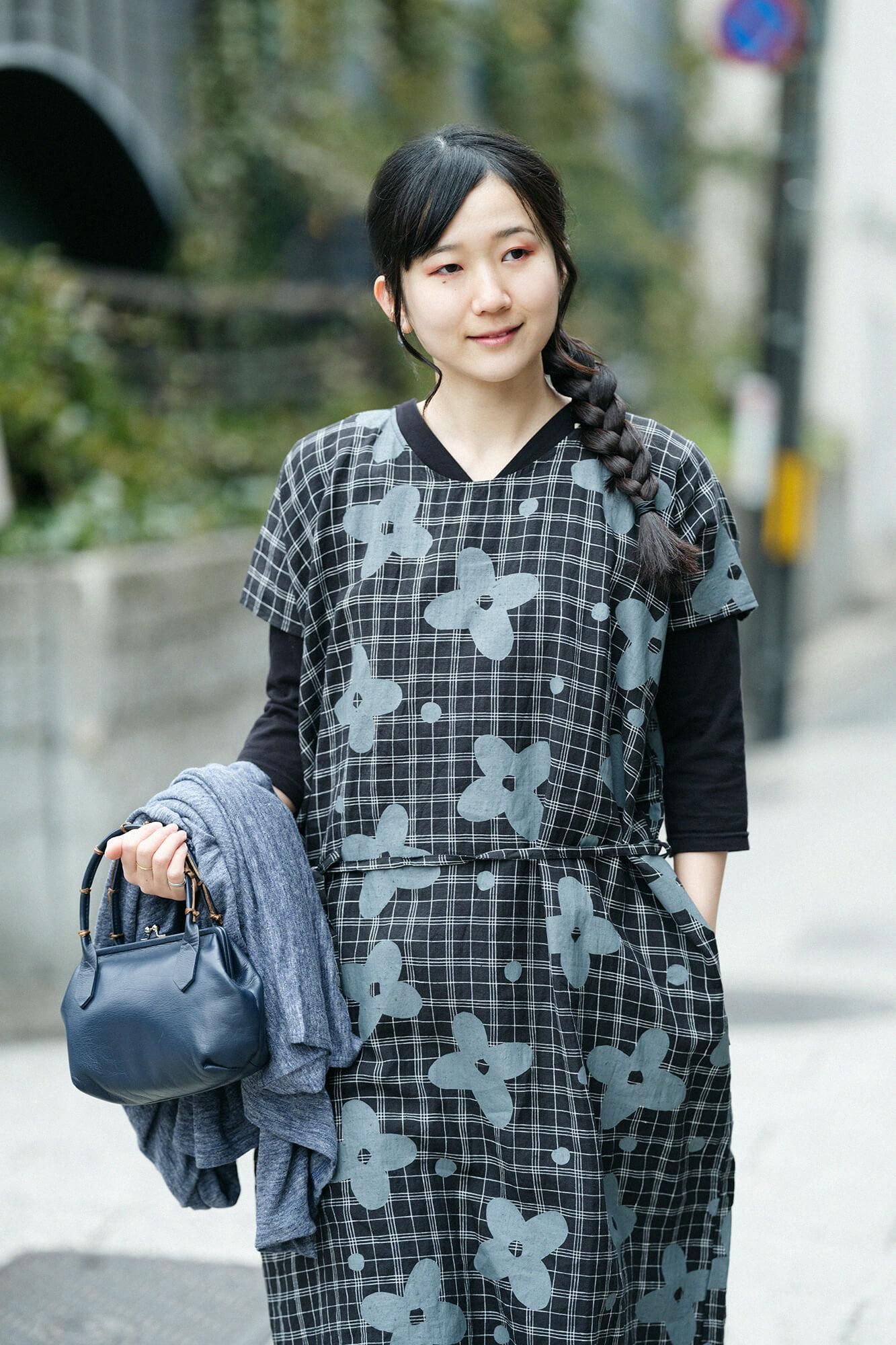 【online한정】마 직사각형 원피스(Chohokei)/산꽃바람와 여백