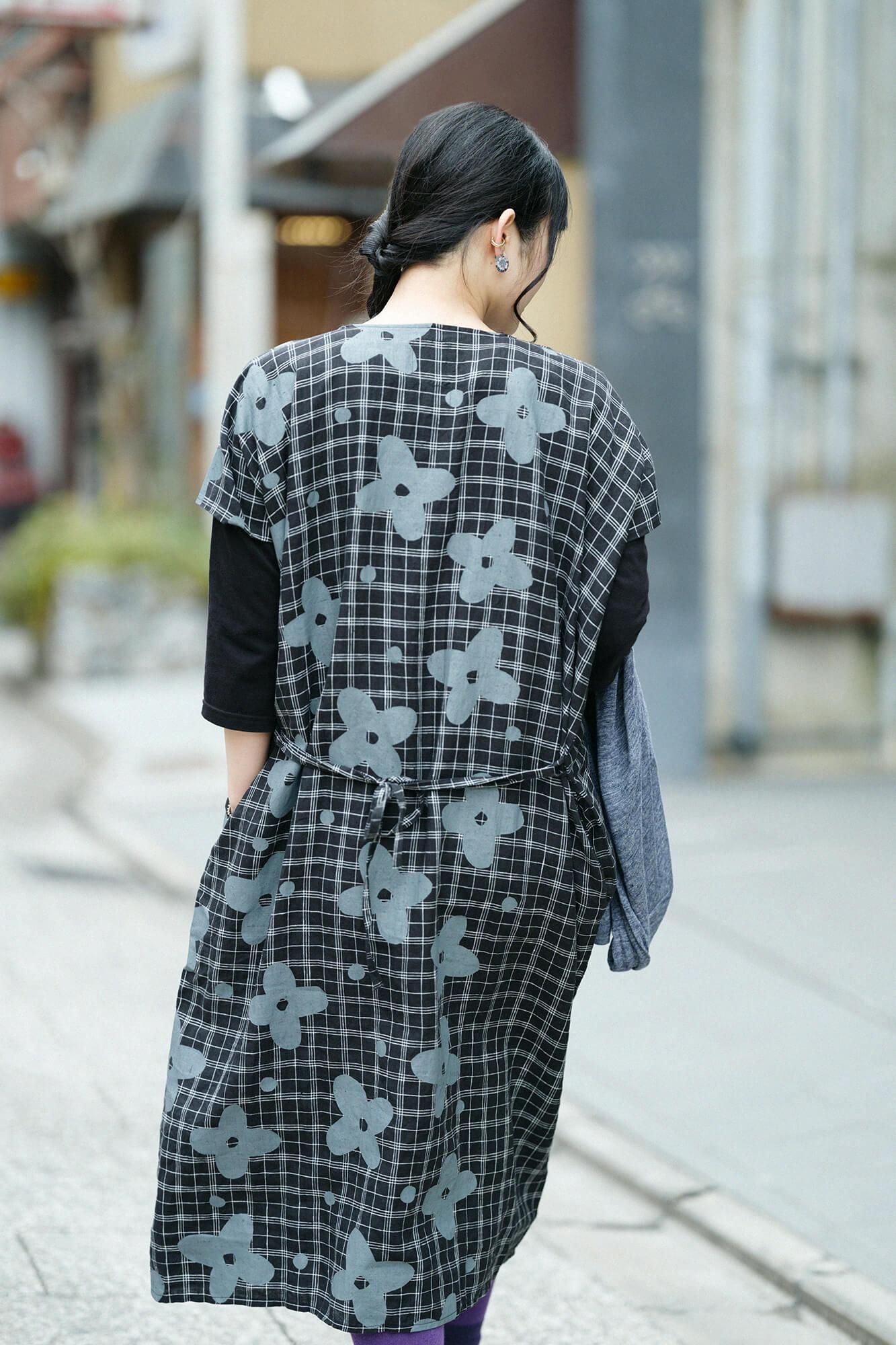 【online한정】마 직사각형 원피스(Chohokei)/산꽃바람와 여백