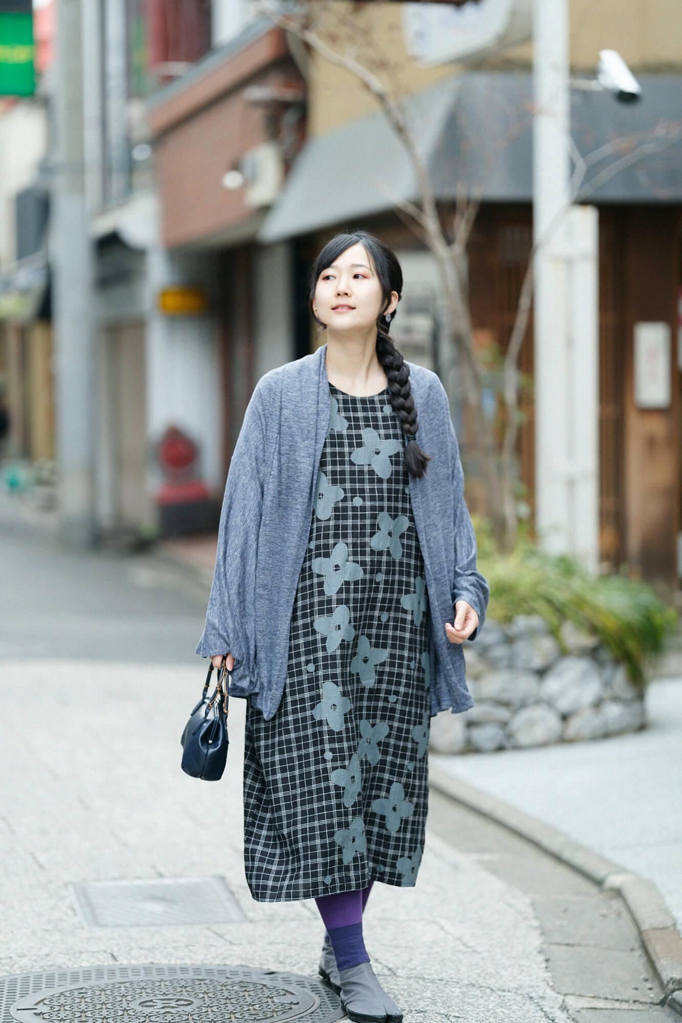 【online한정】마 직사각형 원피스(Chohokei)/산꽃바람와 여백