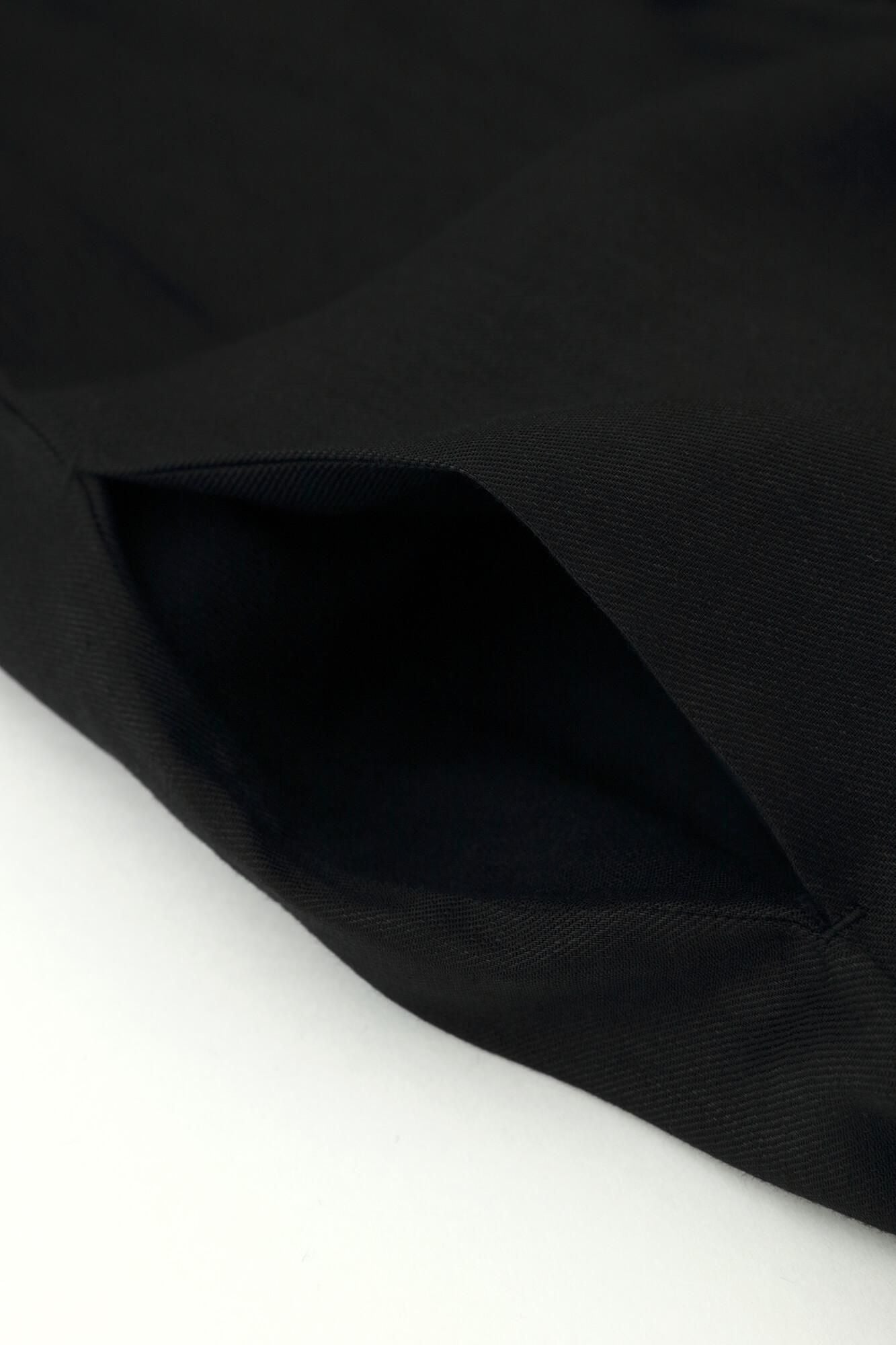 【官網限定】大麻彈性牛仔布袢纏 長袖外套中長單層/黑色