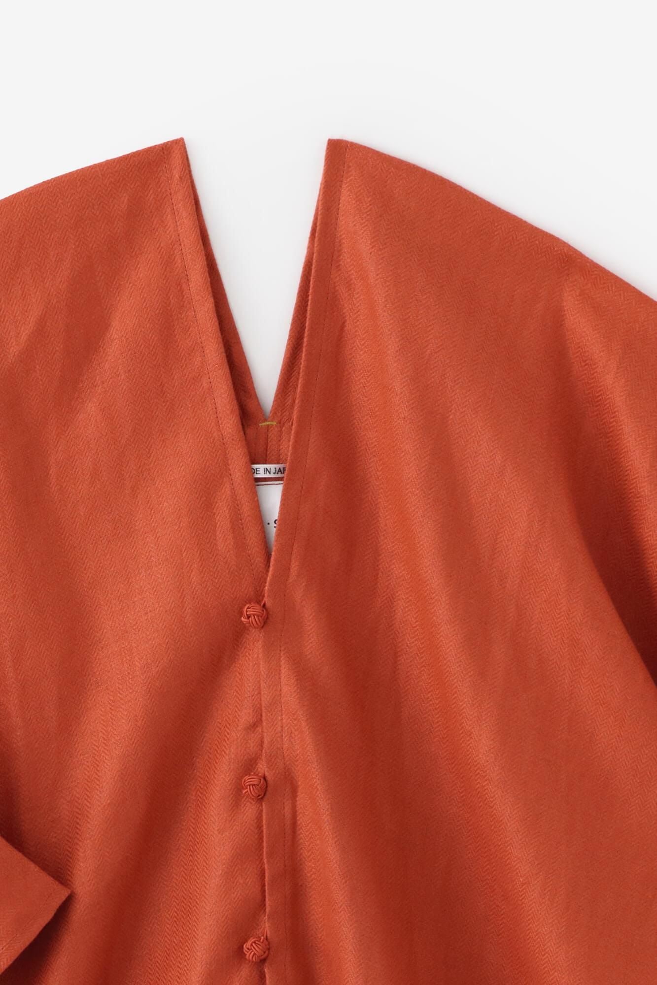 Herringbone Weave Hatsuki Cardigan / Vermilion Vermilion