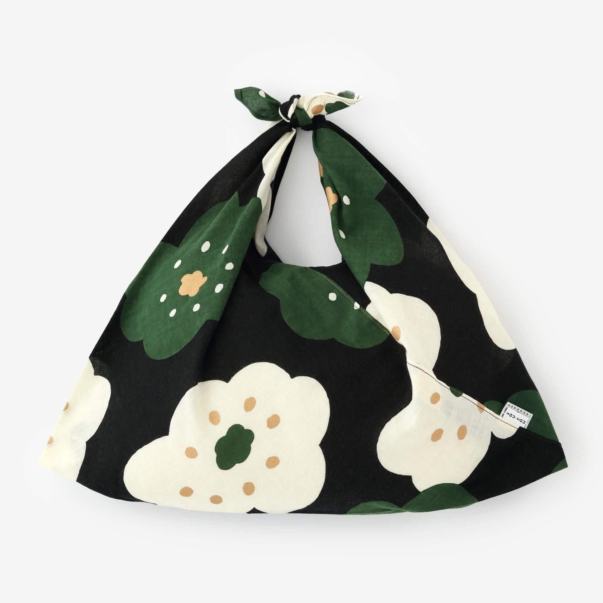 伊勢木綿 小巾折/ほほえみ 濡羽色(ぬればいろ)