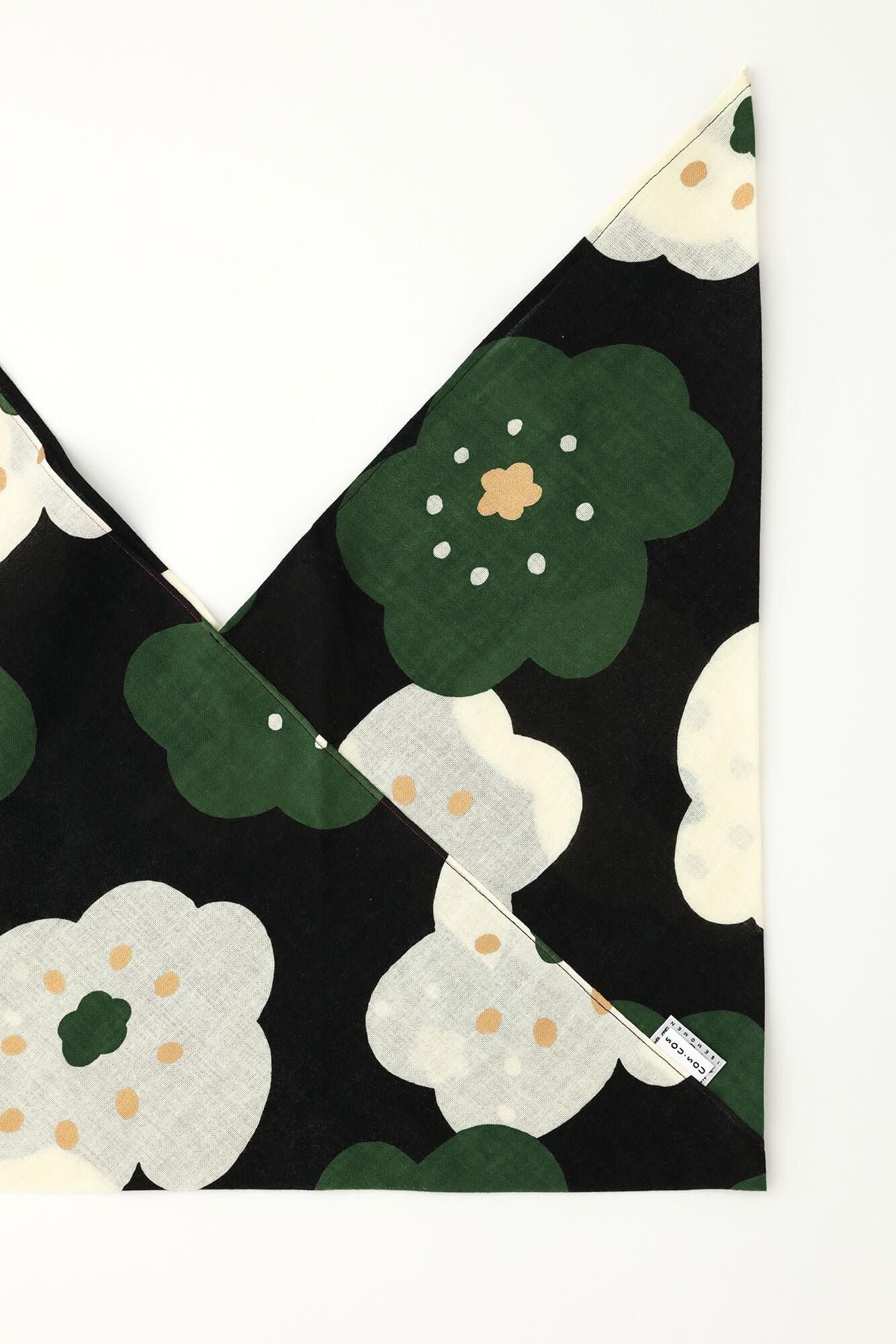 伊勢木綿 小巾折/ほほえみ 濡羽色(ぬればいろ)