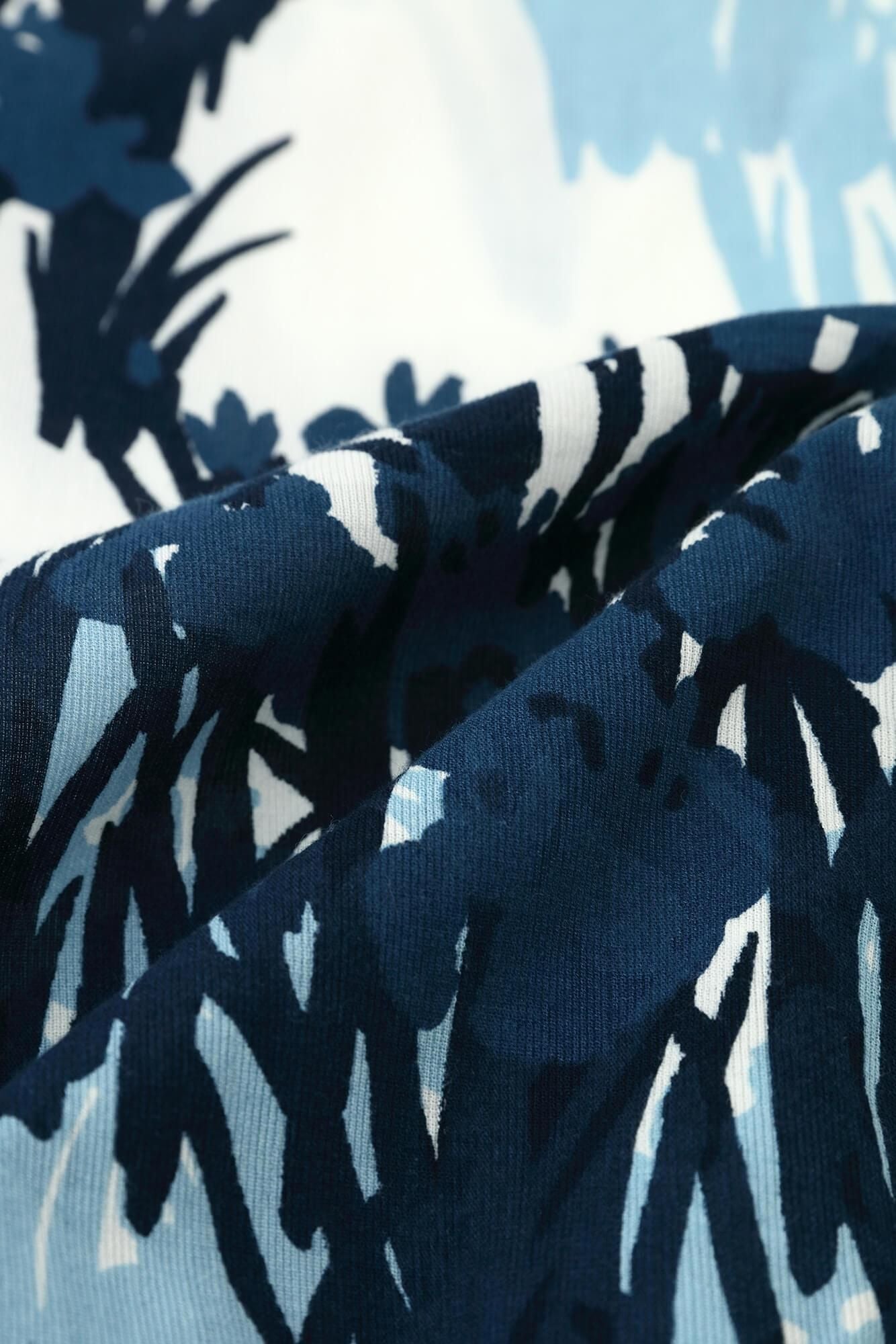 Chizimi Cotton 40/40 Ainasen (Part Fubi Kimono Shirt / Ogata Korin's Irises Folding Screens-Recreation