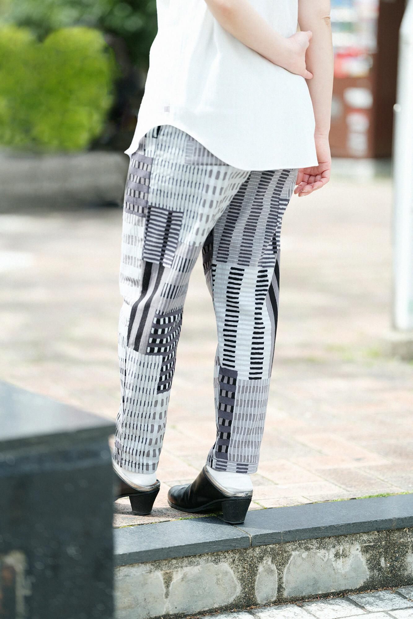 【官網限定】高島縮棉 20/20休閒窄管長褲/摩天大樓