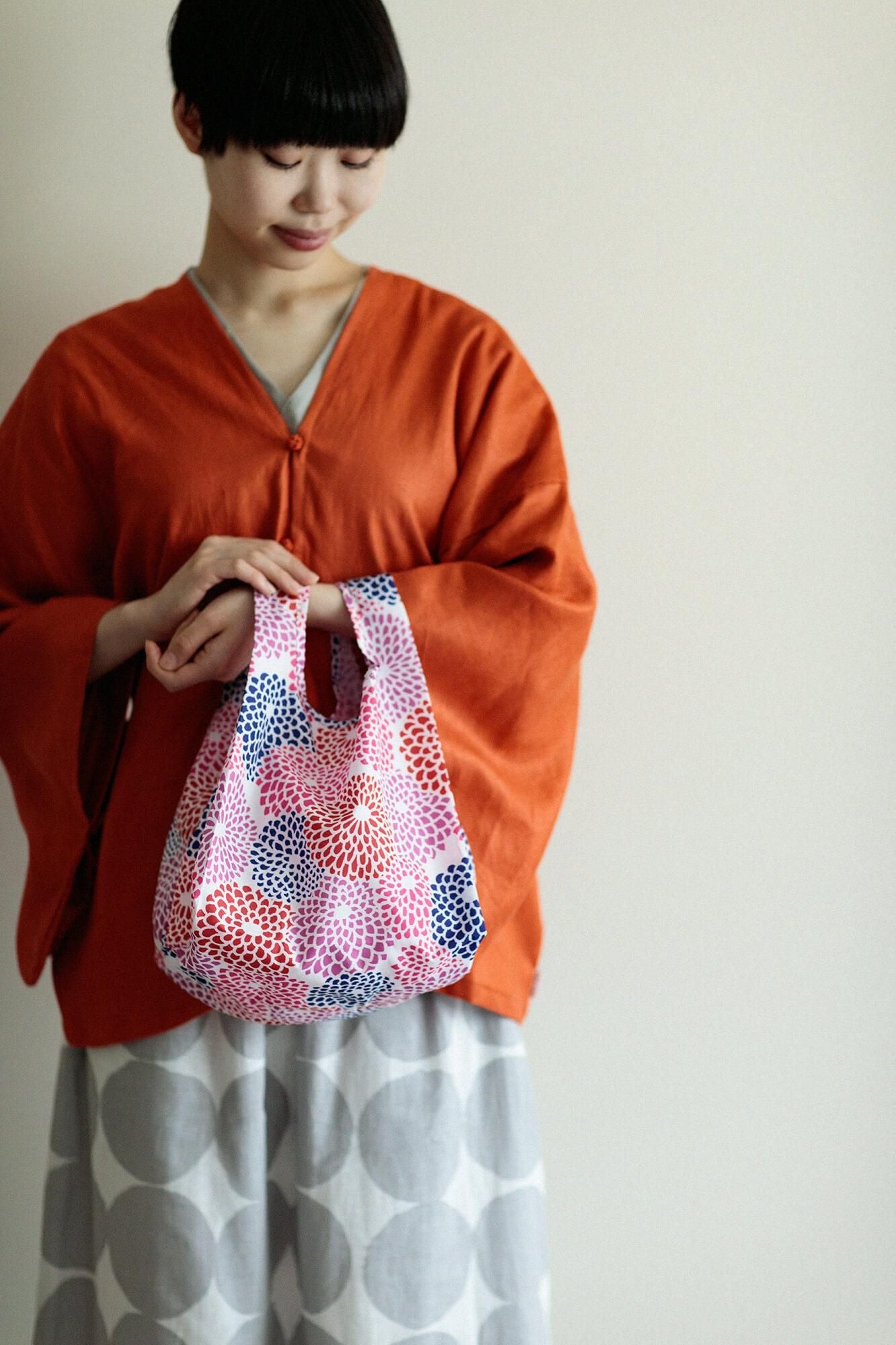 SOU・SOU× 마루신 미니 에코 백/국화