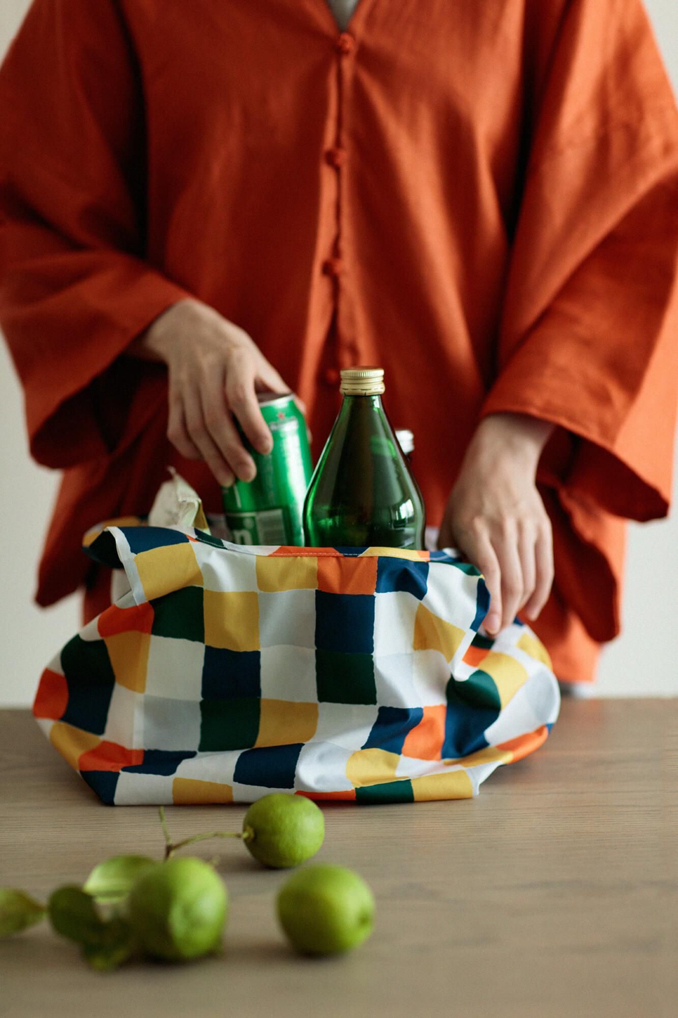 SOU・SOU×丸眞 ミニエコバッグ/日々(ひび)