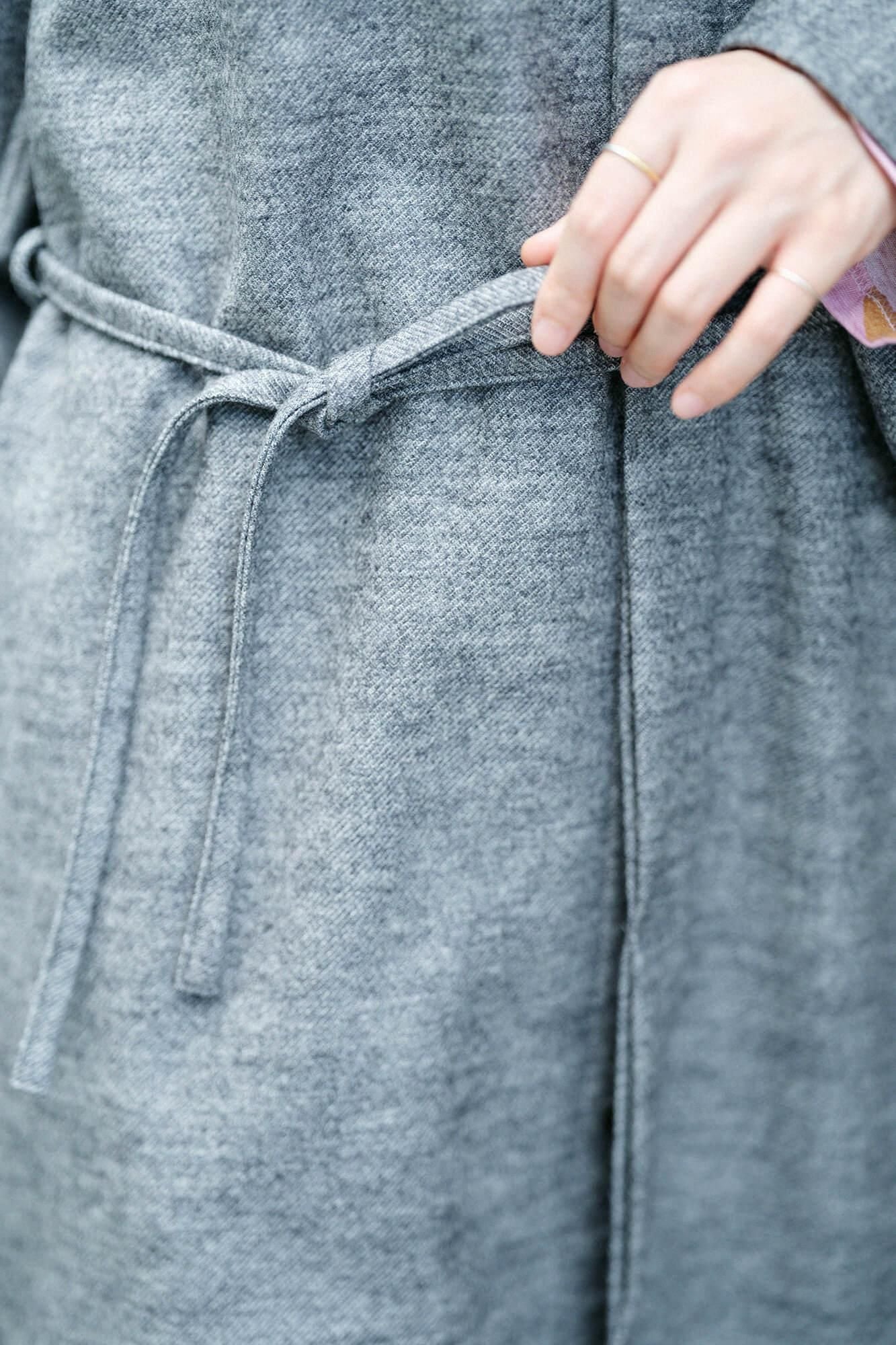 【net限定】カージー編 薙刀かり衣(なぎなたかりごろも) 細衿(さざれえり) 裏勝り(うらまさり)/杢灰(もくはい)×SO-SU-U綾(あや)