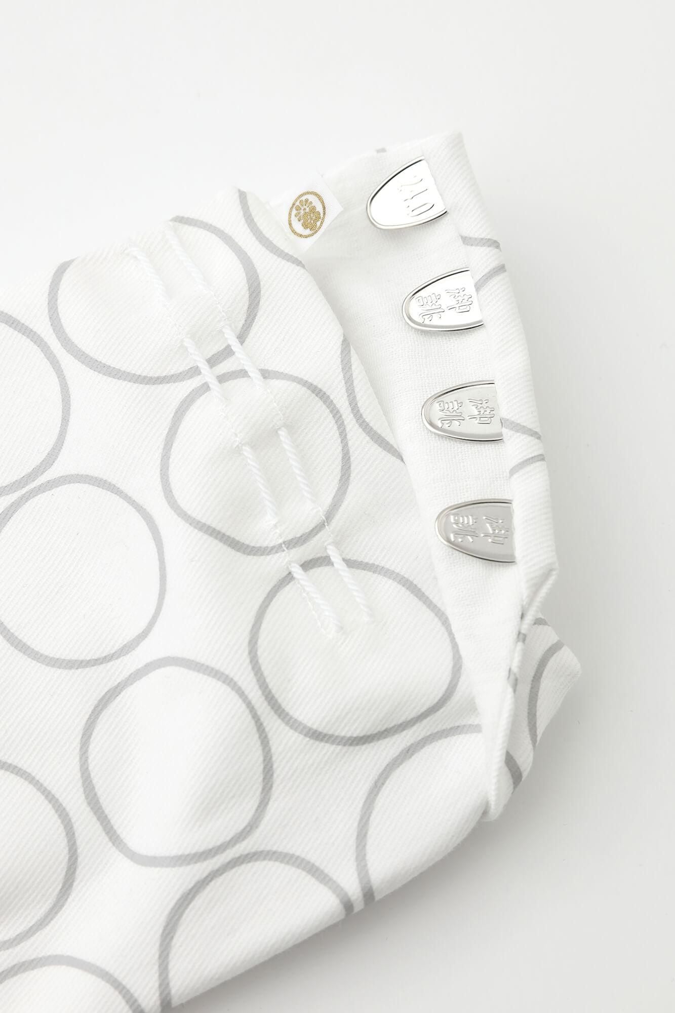 Stretch Chino Cloth Tabi Socks for Tatami Room/Circles White