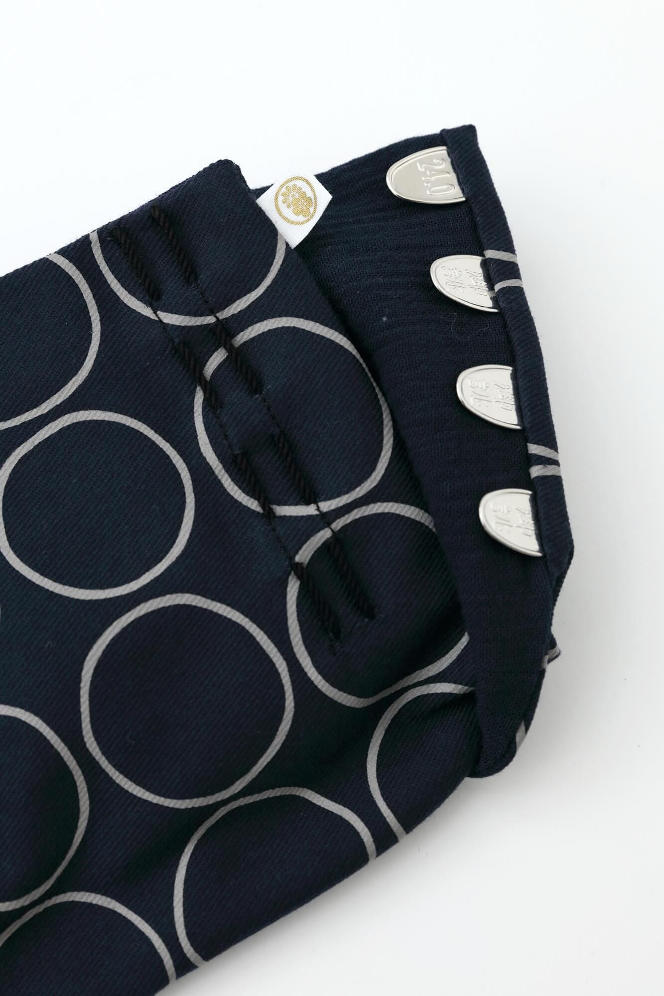 Stretch Chino Cloth Tabi Socks for Tatami Room/Circles Dark Blue