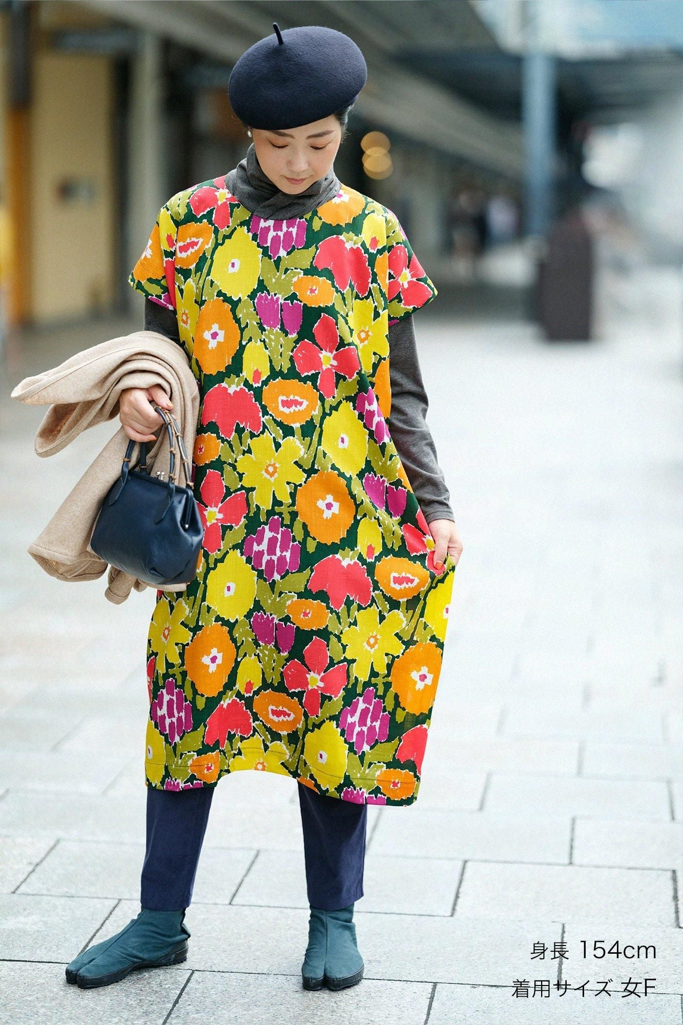 모슬린 직사각형 원피스(초호케이) /나카요시