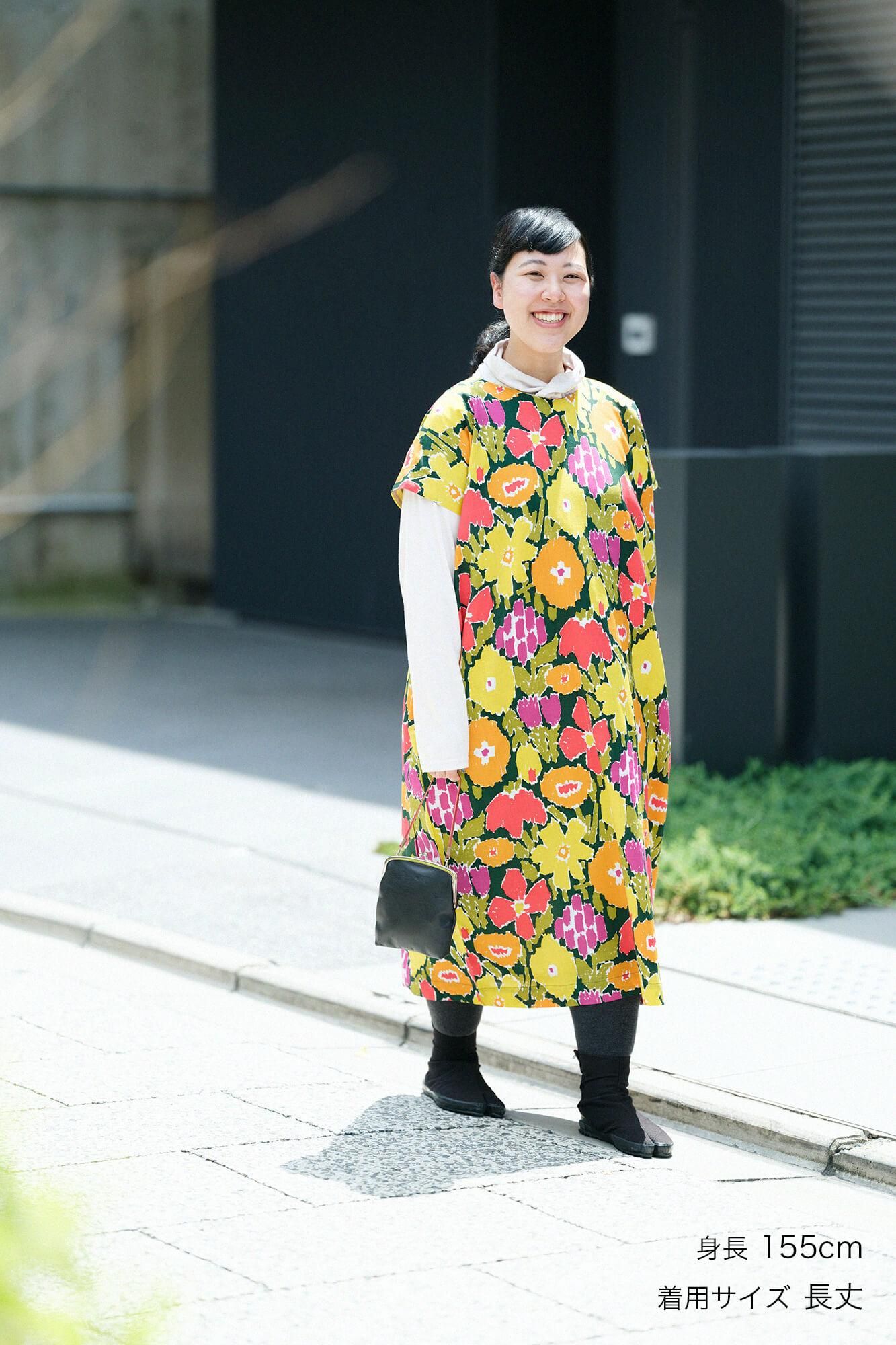 모슬린 직사각형 원피스(초호케이) /나카요시