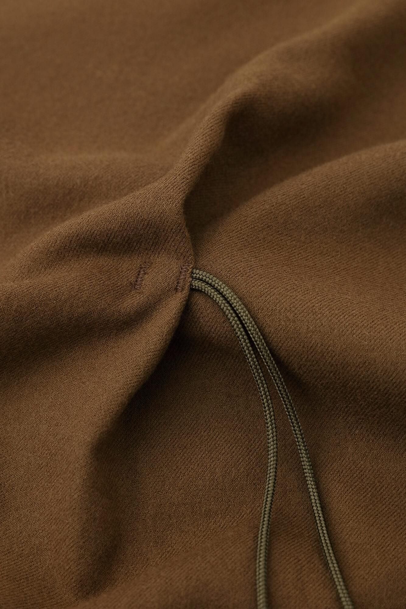 Combed Yarn Kisaragi Poncho / Yellowish Brown