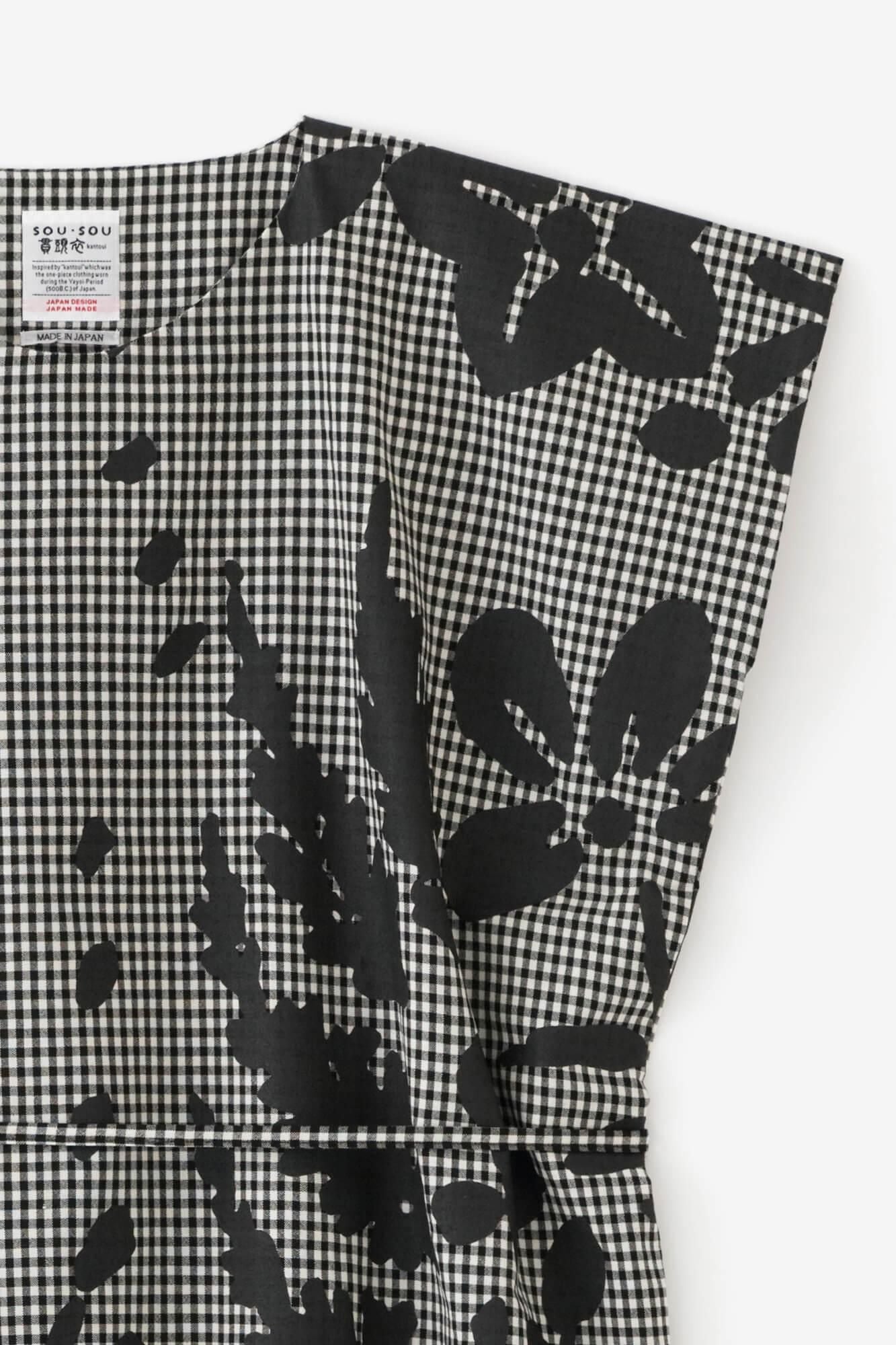 梳毛 長方形洋裝/野花和留白