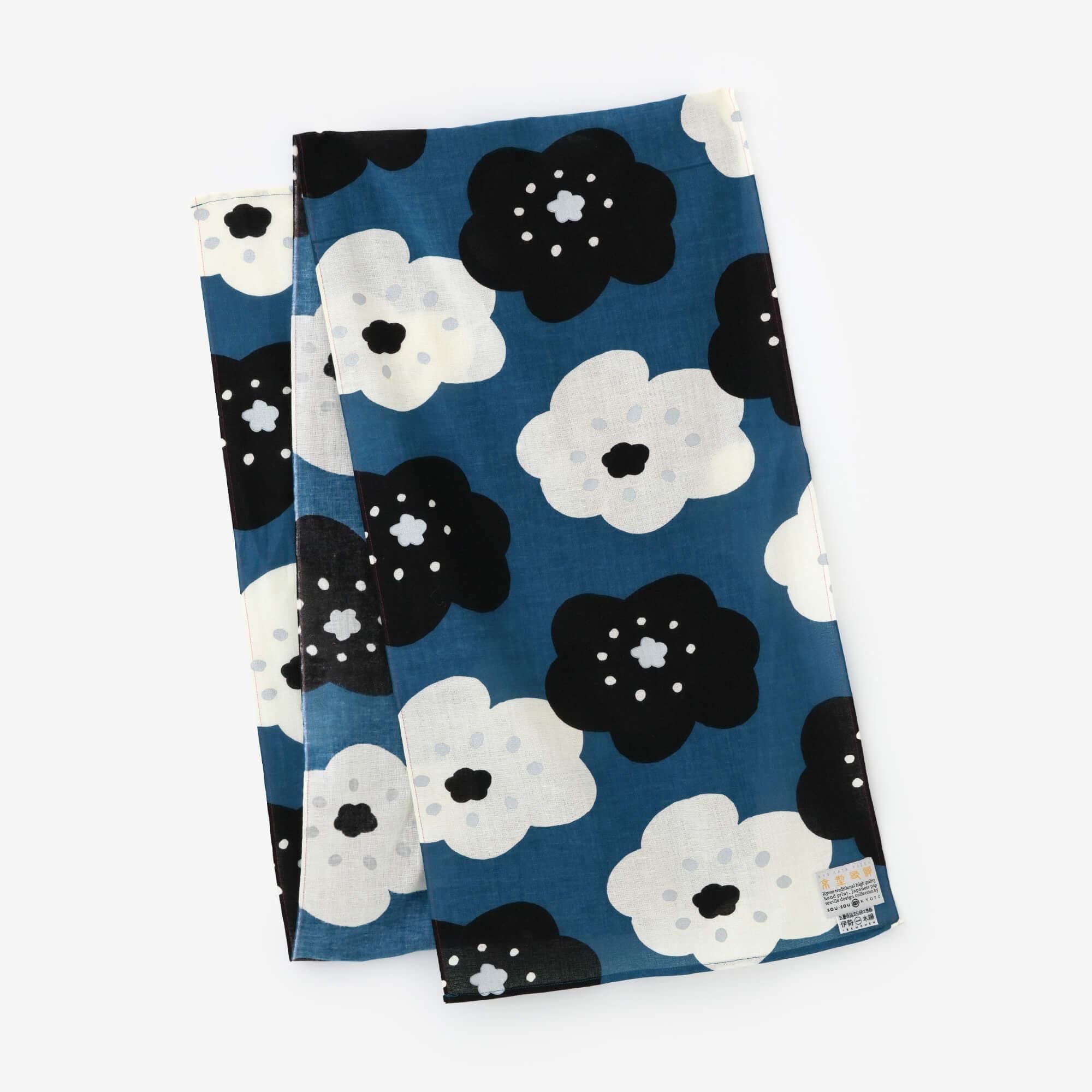 伊勢木棉 圍巾/微笑 淺藍色