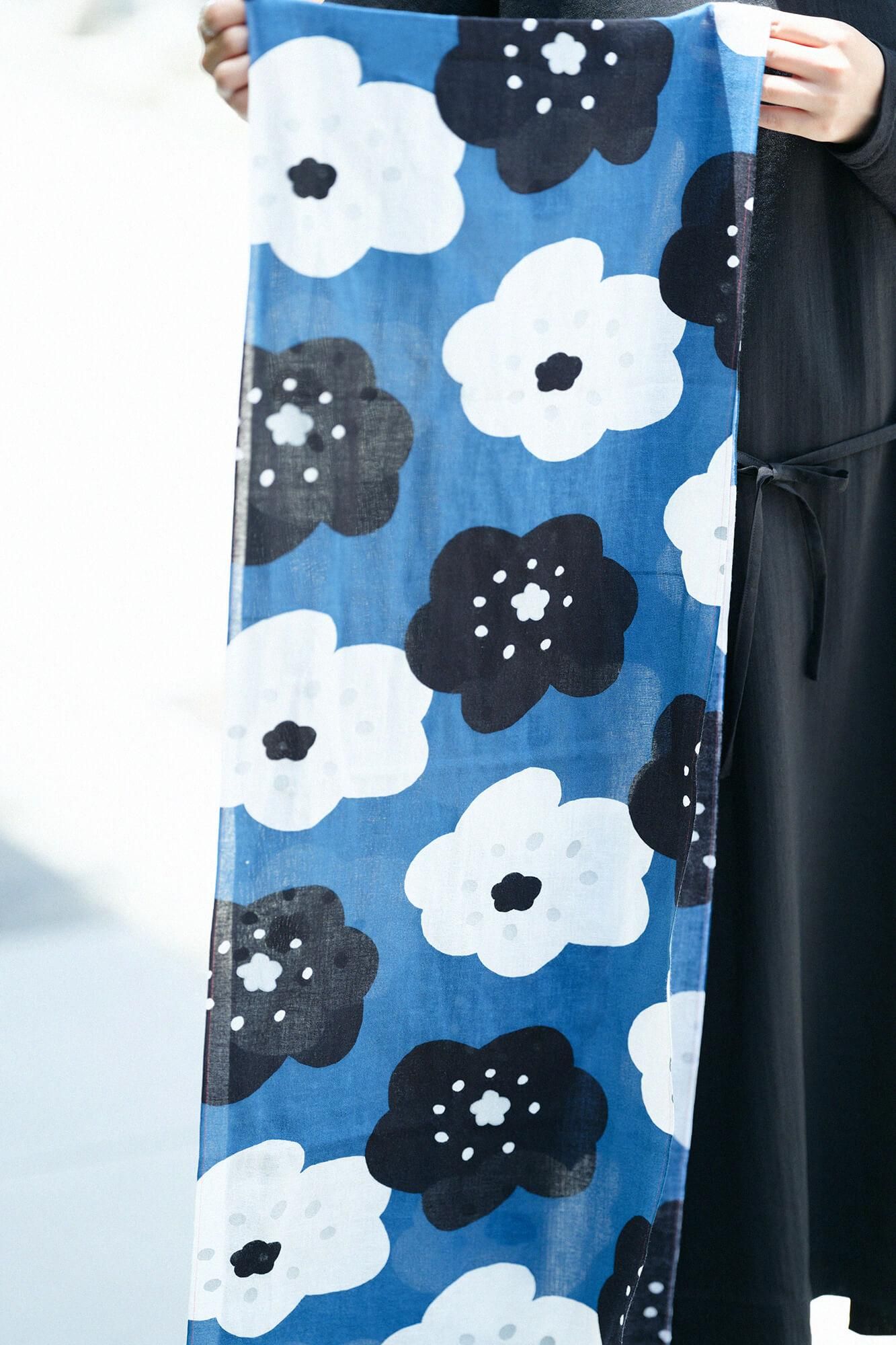 伊勢木棉 圍巾/微笑 淺藍色