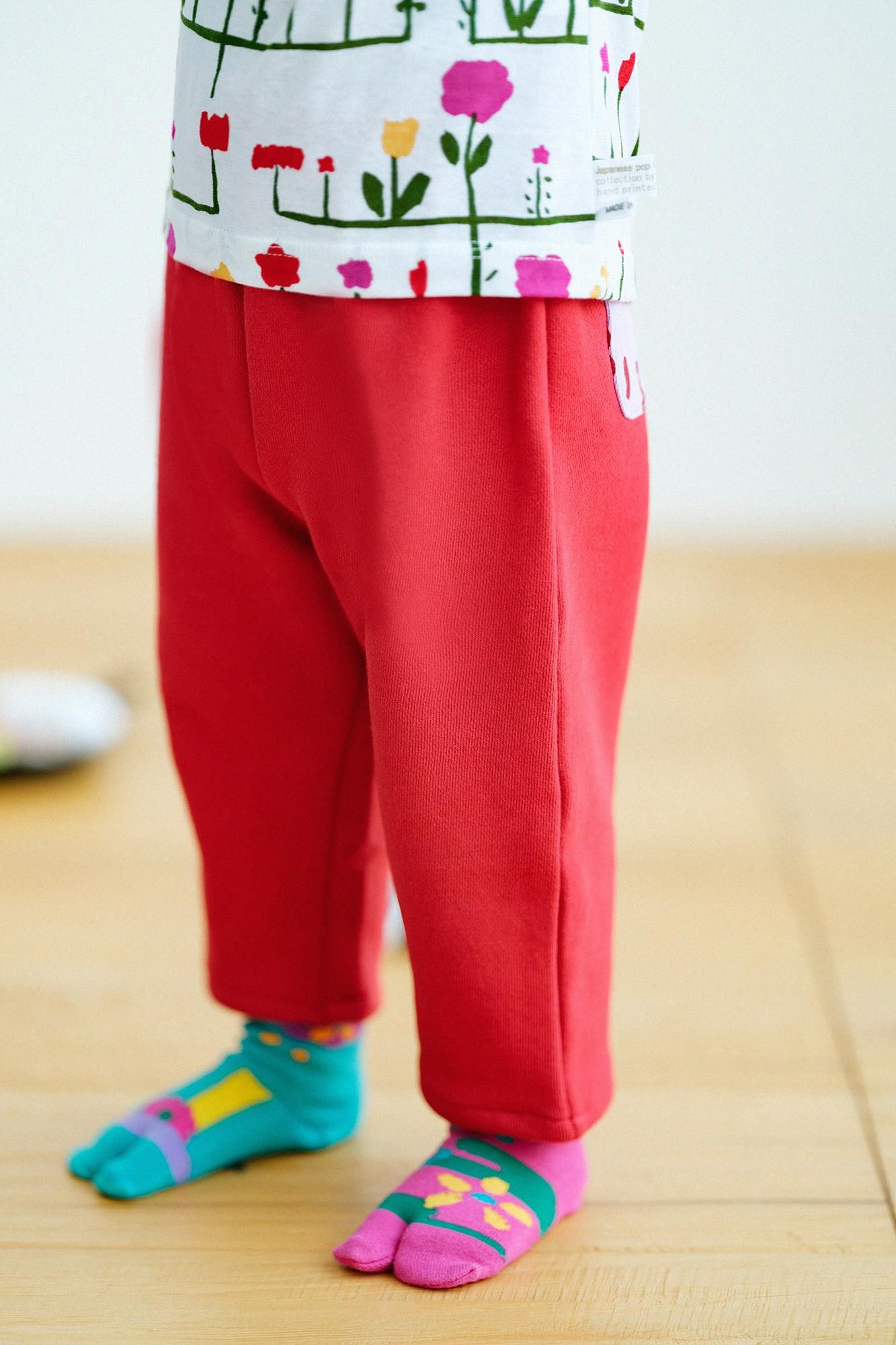 ●Fleece Lining Monpe Pants for Kids / Red