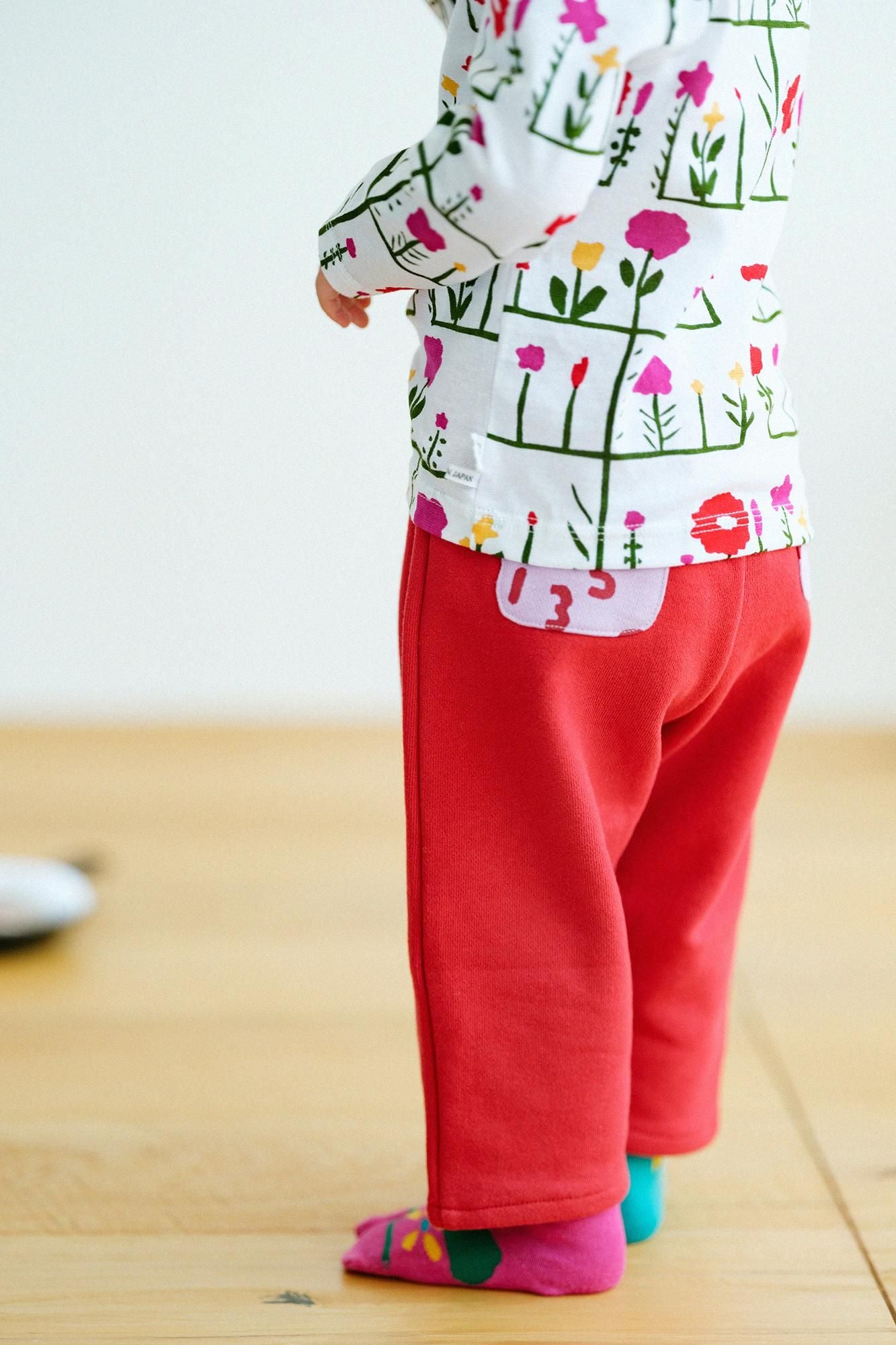 ●Fleece Lining Monpe Pants for Kids / Red