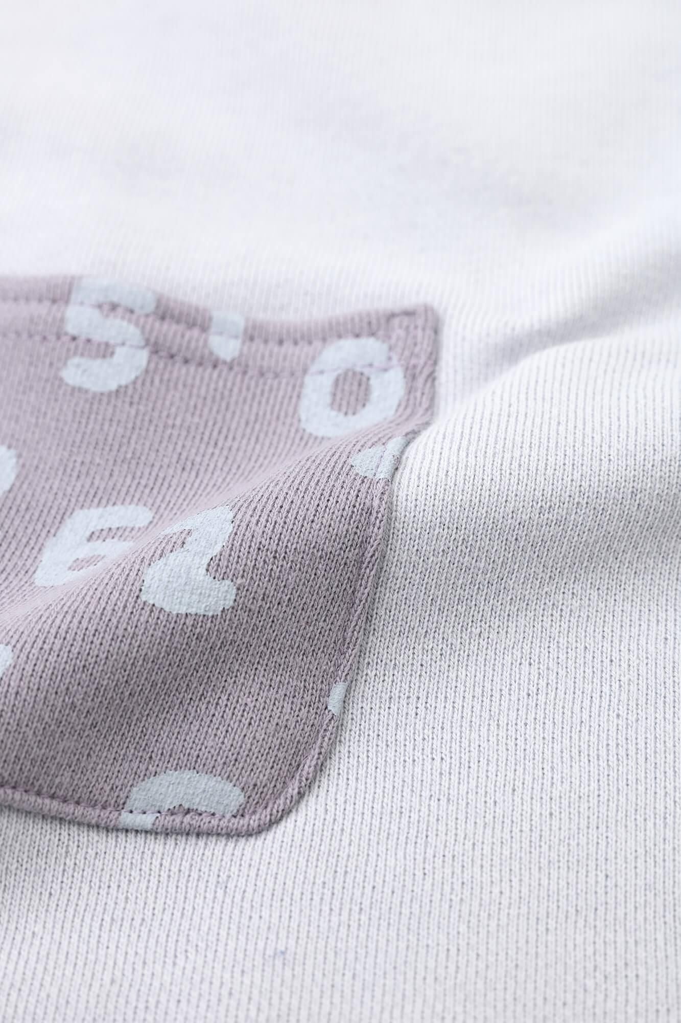 ●Fleece Lining Bi-color Sleeve Square-neck Shirt Shoulder Tuck / Light Blue×Greyish Purple Color