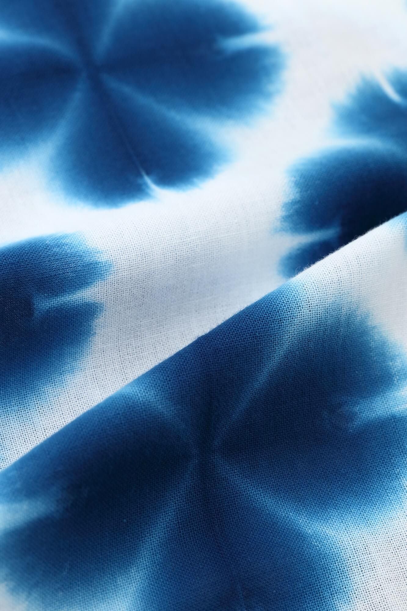 【官網限定】伊勢木棉 有松鳴海紮染 短袖襯衫/張正 雪花3