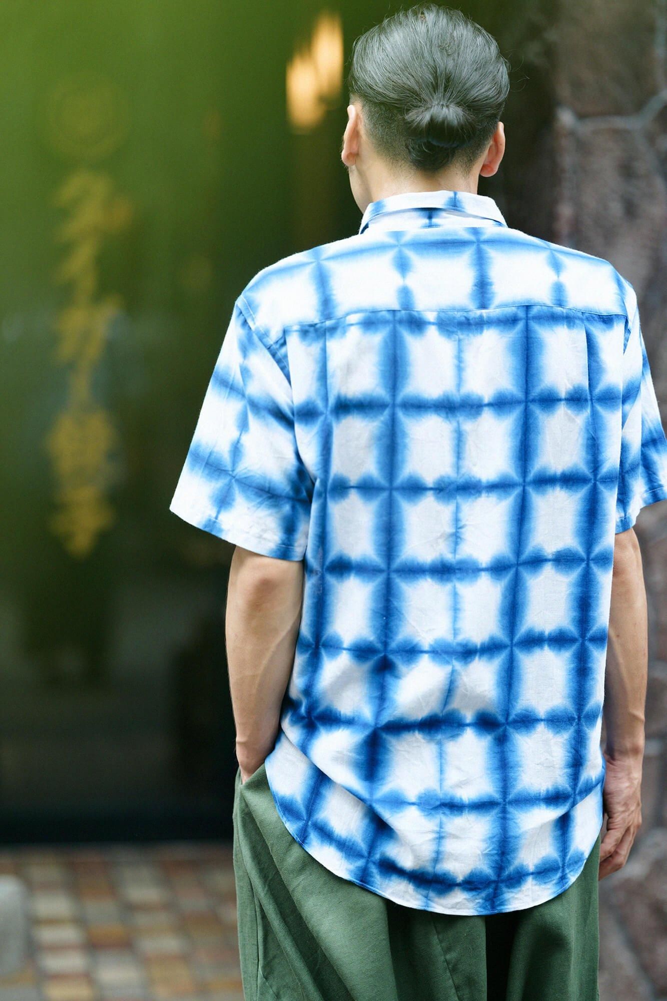 이세모멘 Arimatsu Narumi시보리 반팔셔츠/ Zhang Zheng Yukihana 1