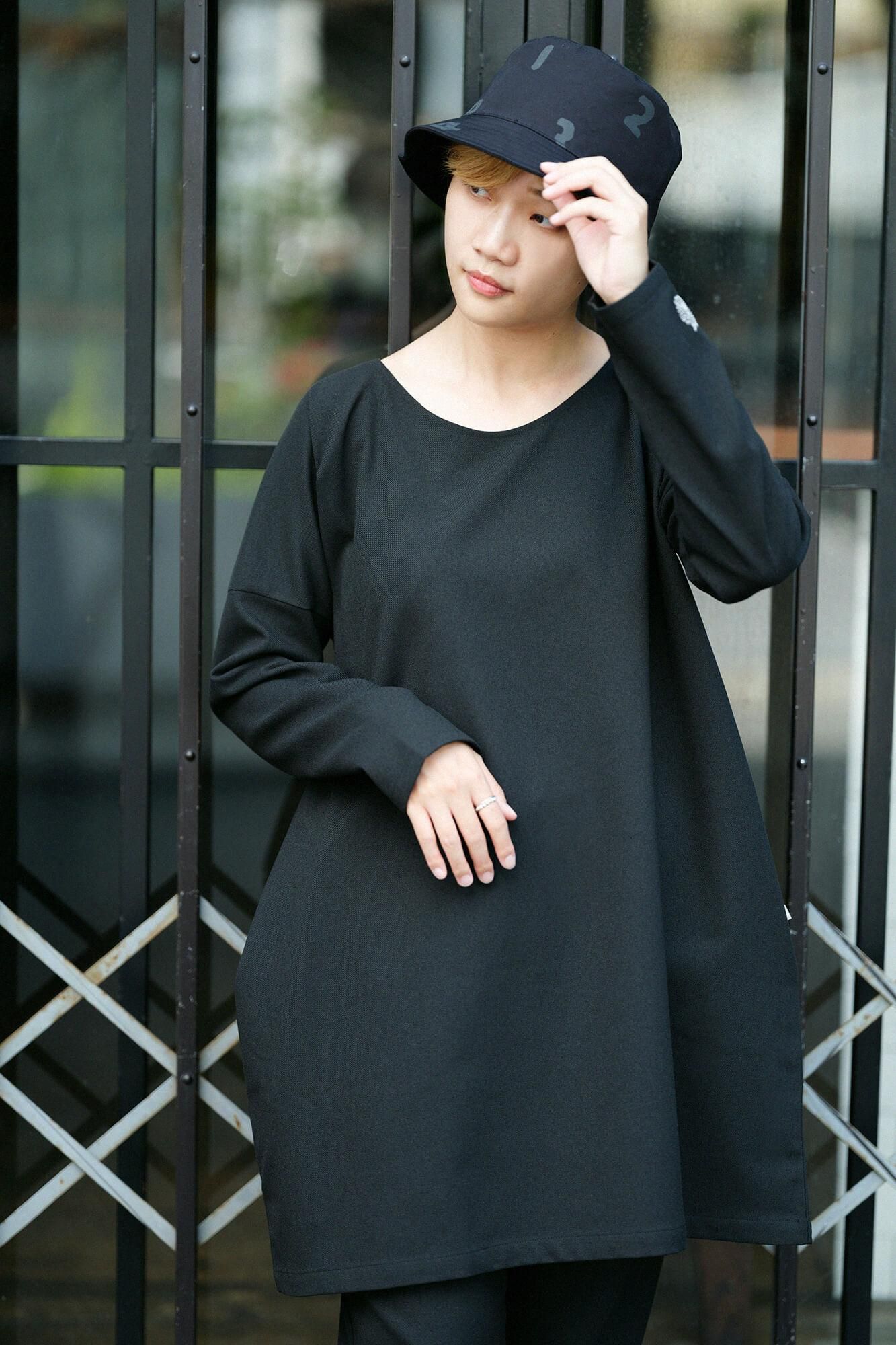 Twill Weave W.L.P. Long Sleeve Tunic// Black