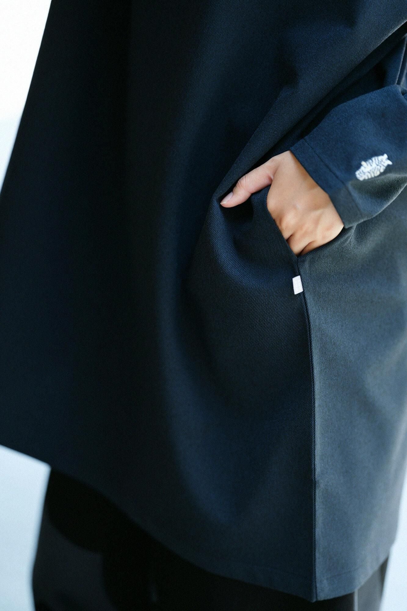 斜紋織W.L.P.長袖長版上衣/.暗藍色